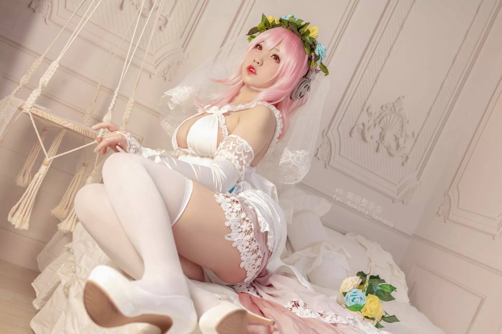 奈奈】 Sonico Cosplay 十周年 花嫁 福利 佳人 【猫田圣 索尼子 Super