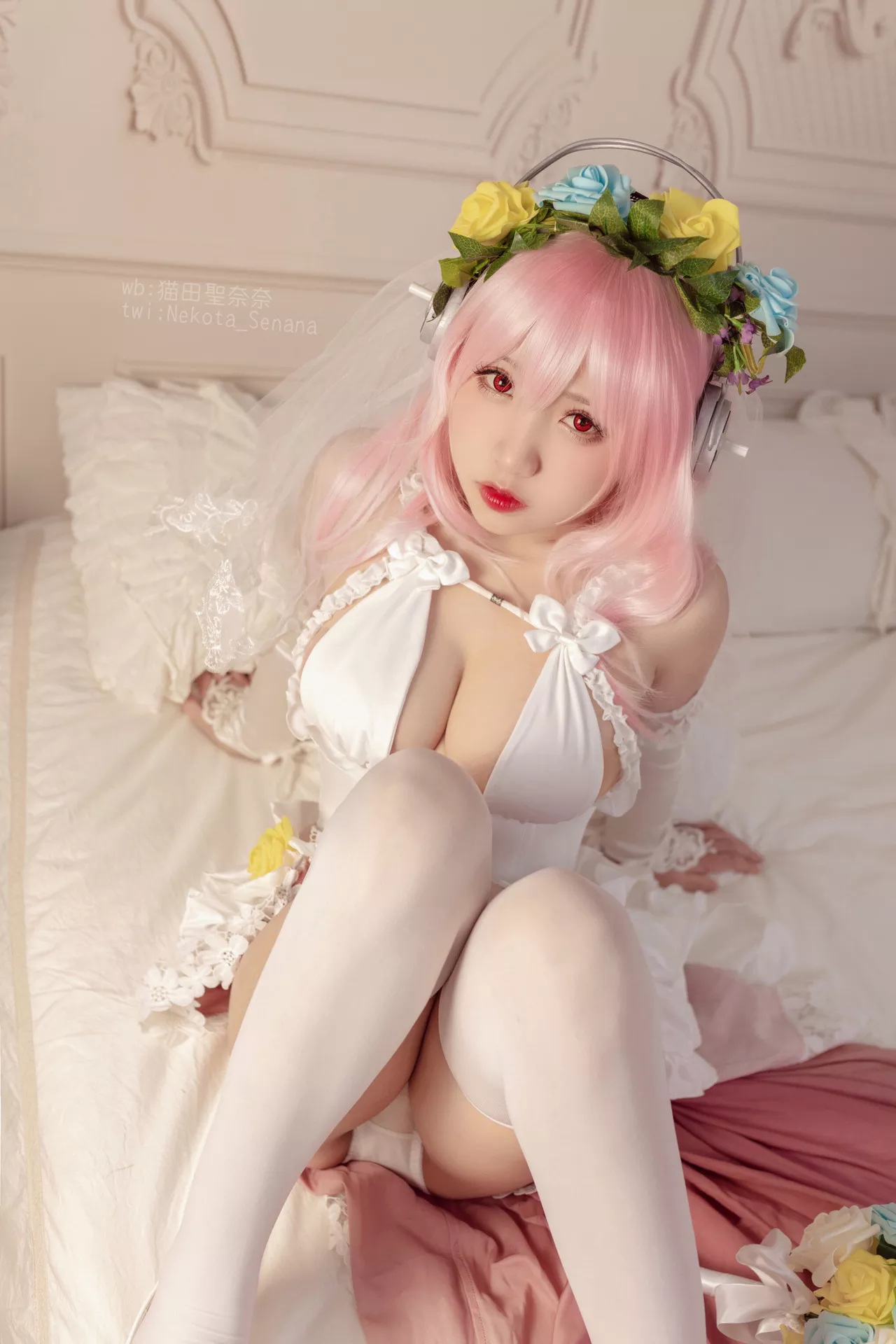 奈奈】 Sonico Cosplay 十周年 花嫁 福利 佳人 【猫田圣 索尼子 Super