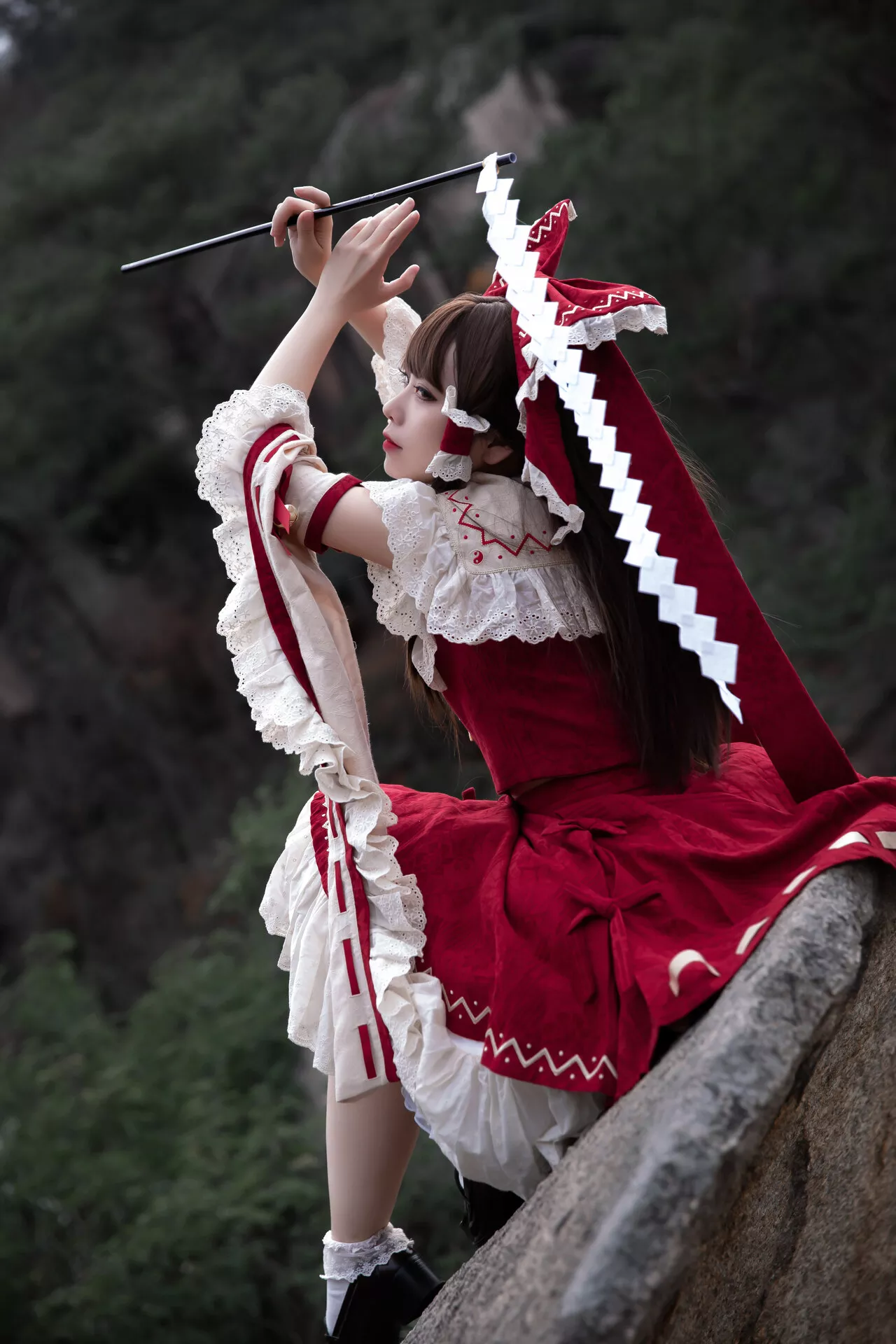 Hakurei 灵梦 博丽灵梦 【G44 Reimu 福利 美女 不会受伤】 Cosplay