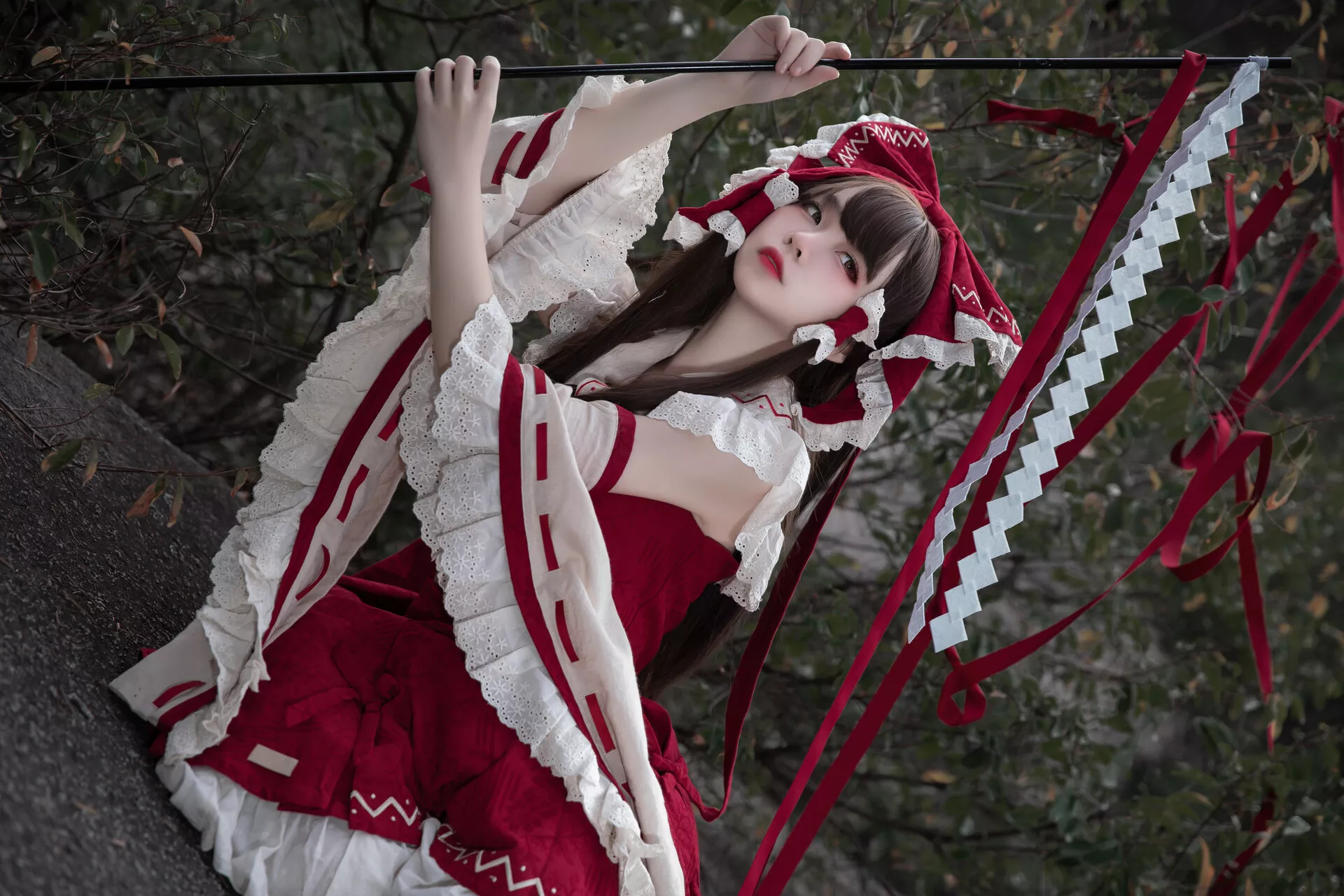 Hakurei 灵梦 博丽灵梦 【G44 Reimu 福利 美女 不会受伤】 Cosplay