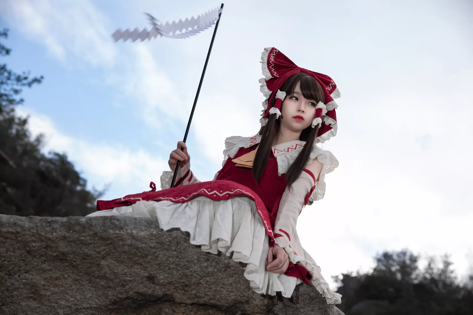 Hakurei 灵梦 博丽灵梦 【G44 Reimu 福利 美女 不会受伤】 Cosplay
