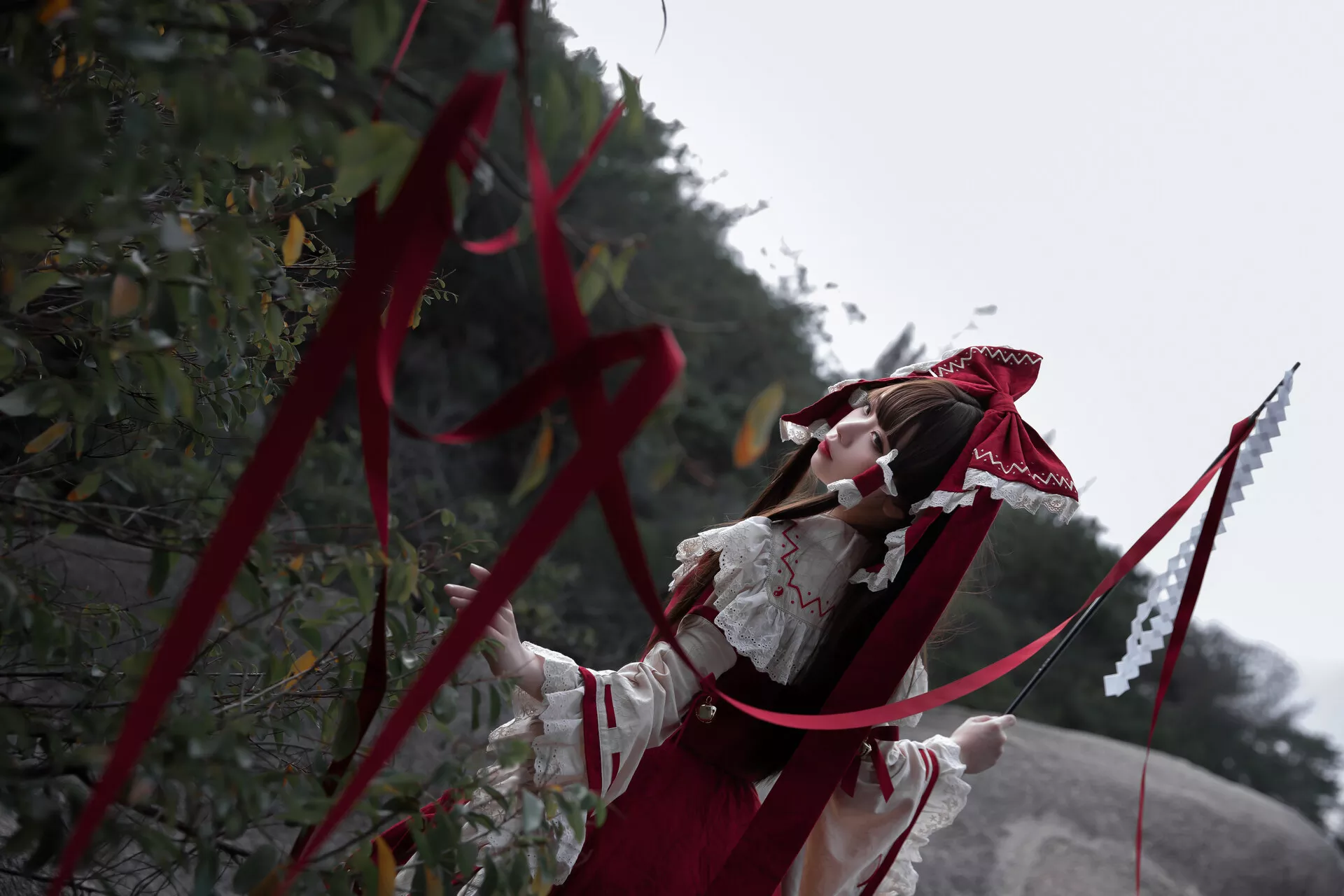 Hakurei 灵梦 博丽灵梦 【G44 Reimu 福利 美女 不会受伤】 Cosplay