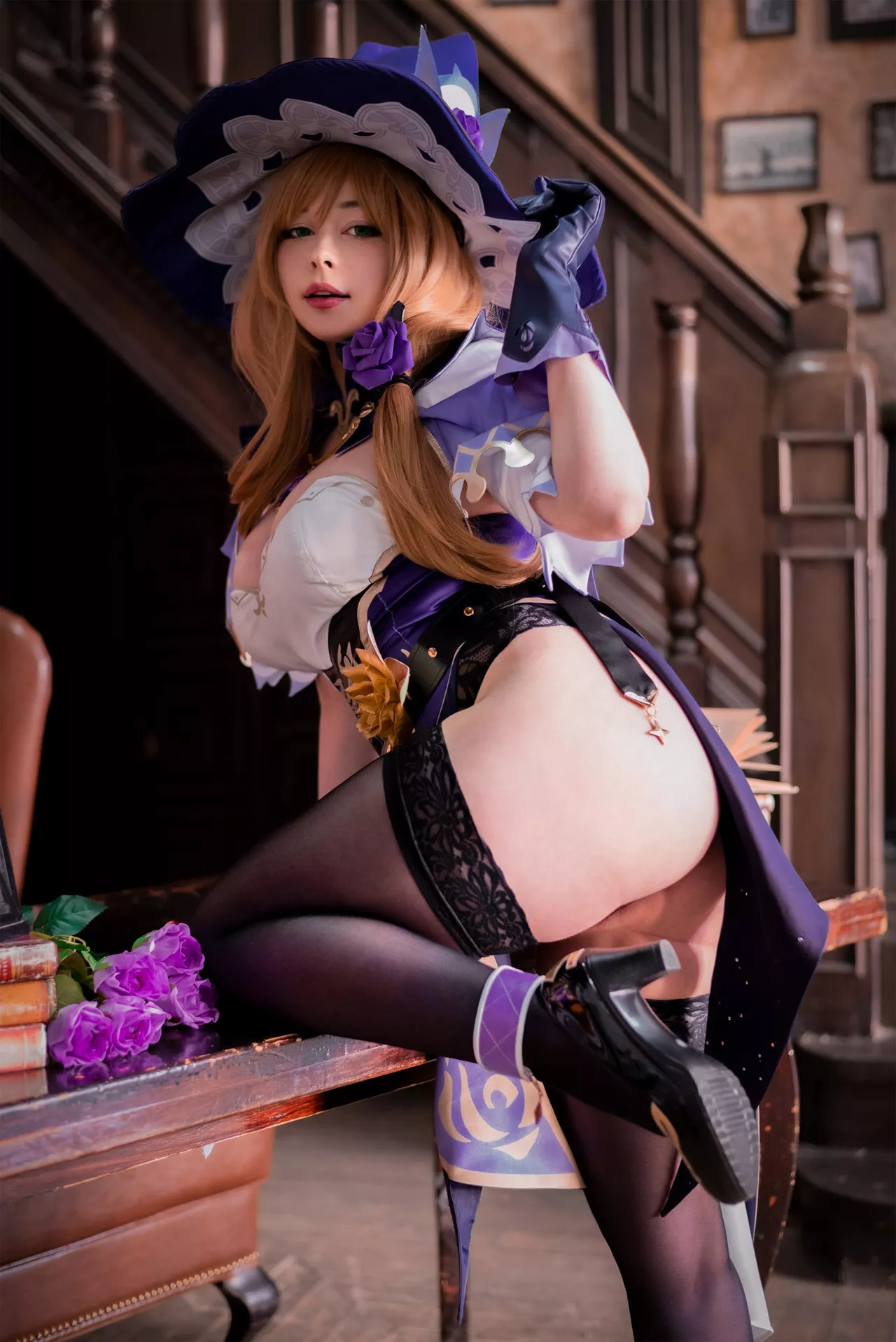 Impact 美女 【Yoshi Genshin Minci 福利 Lisa Nobi】 Cosplay