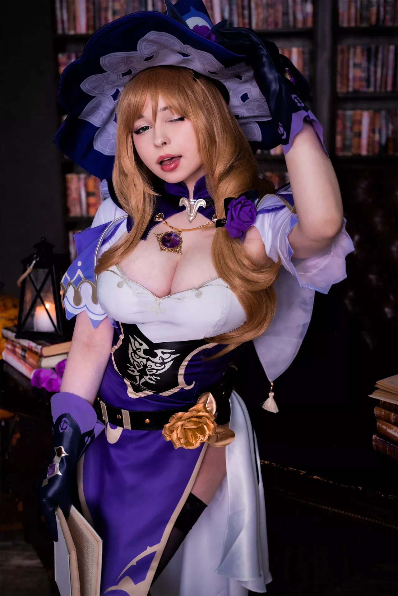 Impact 美女 【Yoshi Genshin Minci 福利 Lisa Nobi】 Cosplay