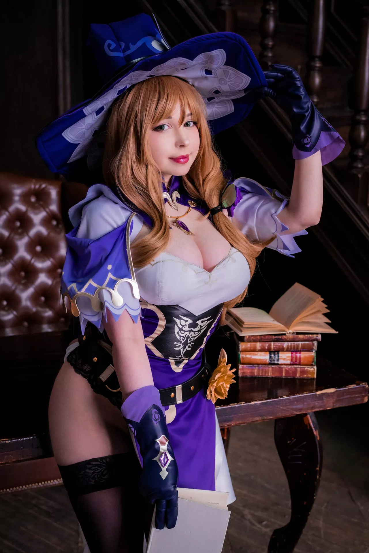 Impact 美女 【Yoshi Genshin Minci 福利 Lisa Nobi】 Cosplay