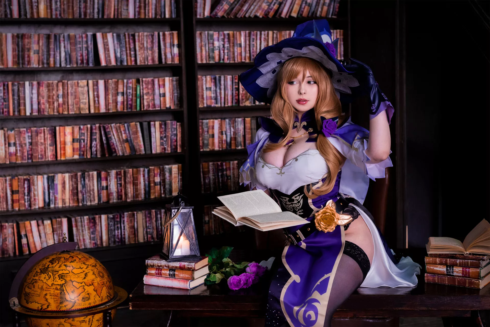 Impact 美女 【Yoshi Genshin Minci 福利 Lisa Nobi】 Cosplay