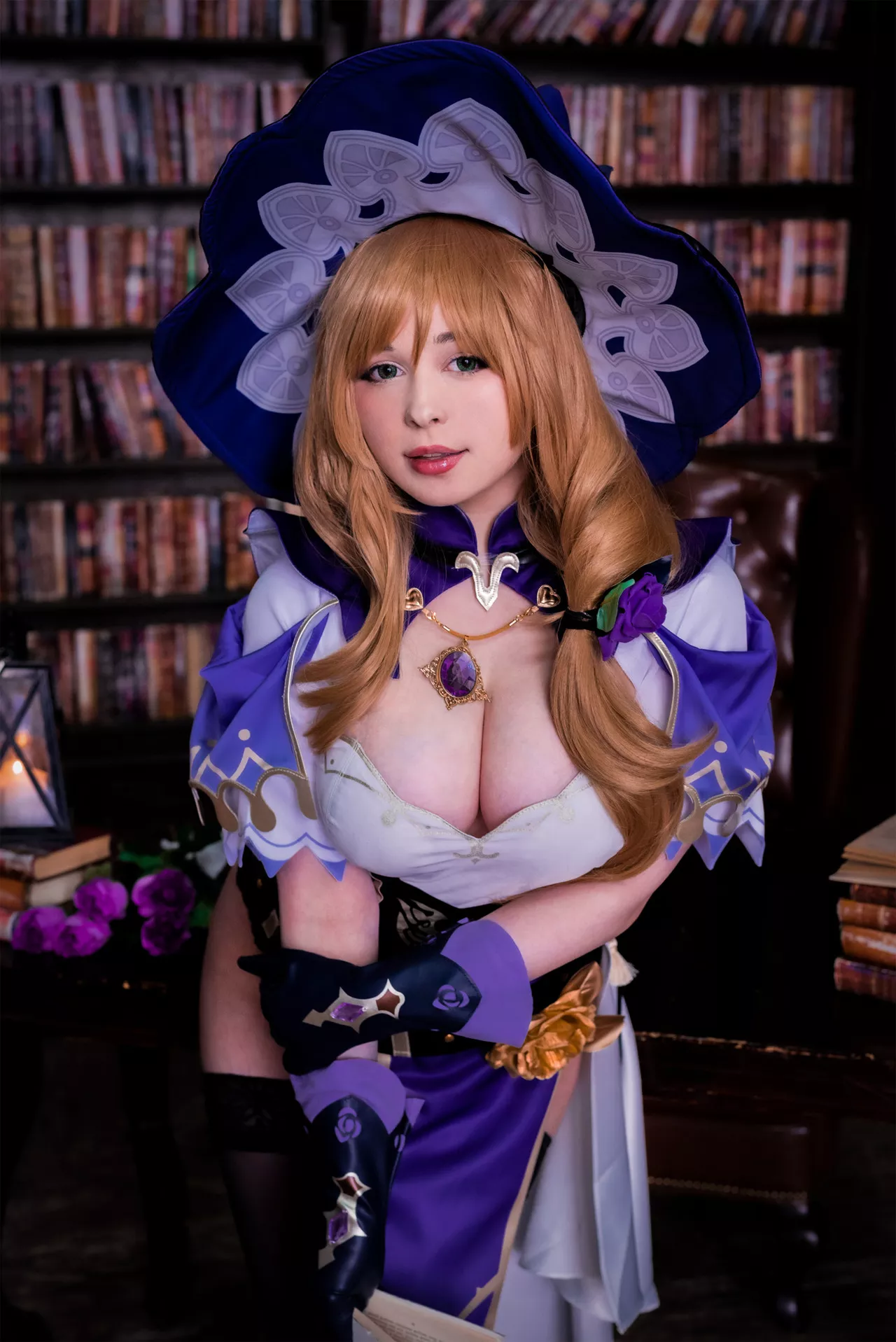 Impact 美女 【Yoshi Genshin Minci 福利 Lisa Nobi】 Cosplay