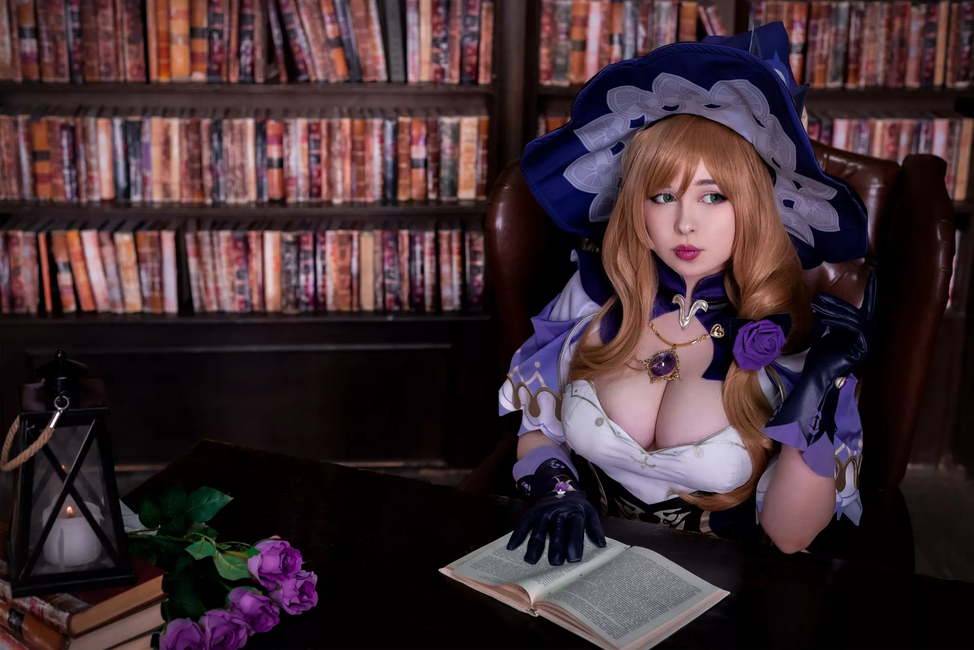 Impact 美女 【Yoshi Genshin Minci 福利 Lisa Nobi】 Cosplay