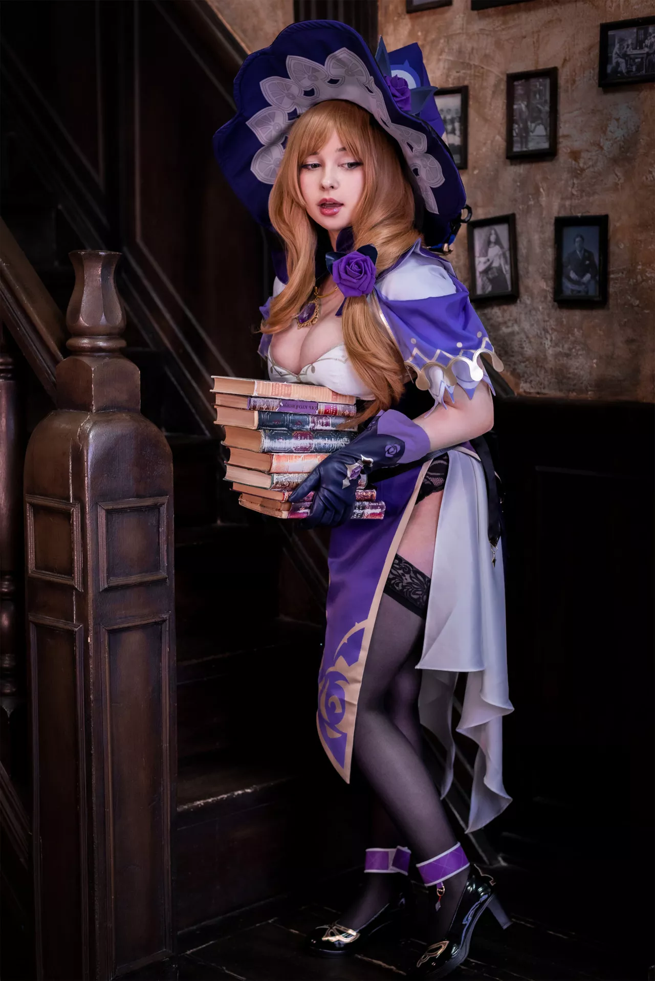 Impact 美女 【Yoshi Genshin Minci 福利 Lisa Nobi】 Cosplay
