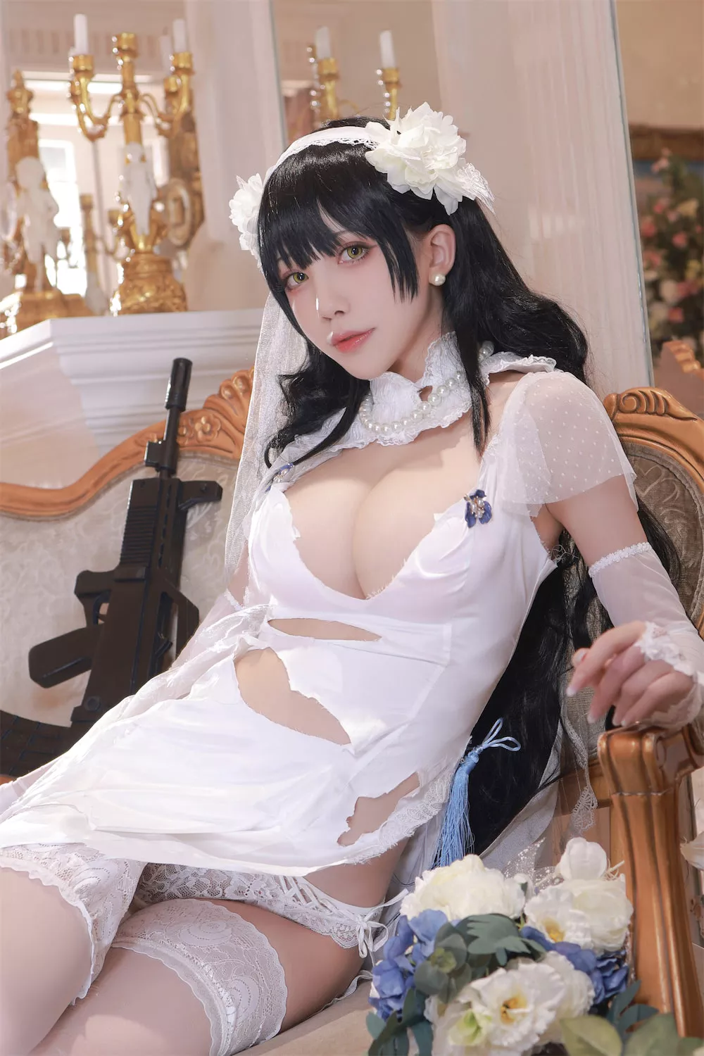95式自动步枪 福报 Aqua】 私拍 福报 Type 仙女 Cosplay Groza GirlsFrontline player 【水淼 cos 95