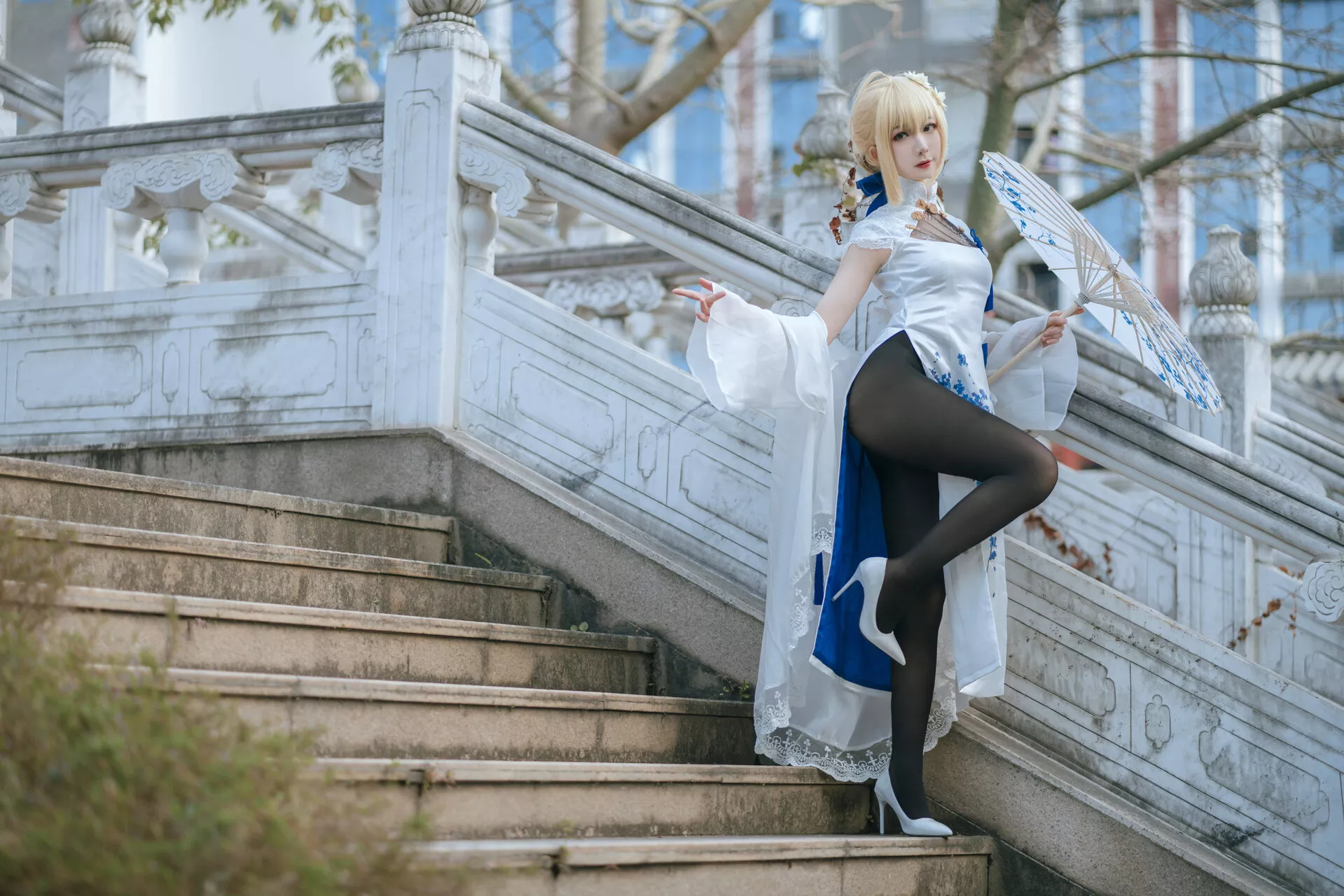 福利 No.2 Cosplay 【封疆疆 Arturia v】 美人 Pendragon saber旗袍