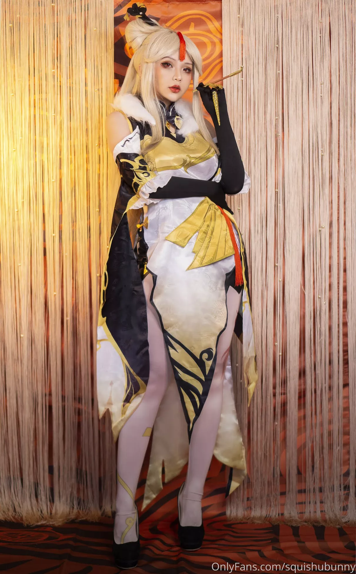 (Genshin Cosplay Níngguang 福报 【Hana Impact) 凝光 Bunny】 仙女