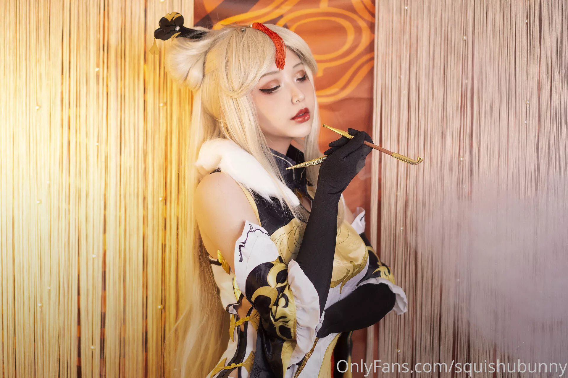 (Genshin Cosplay Níngguang 福报 【Hana Impact) 凝光 Bunny】 仙女