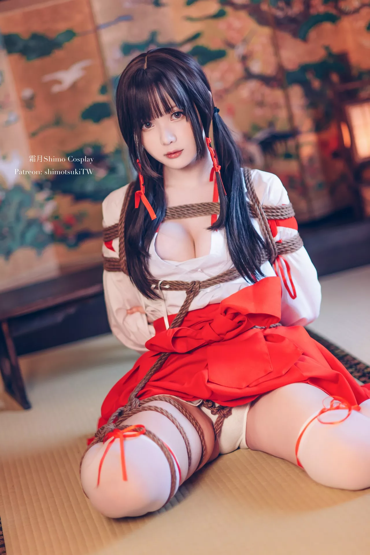 shimo】 【霜月 Bundle 尤物 Miko 福报 Cosplay 女巫绑缚