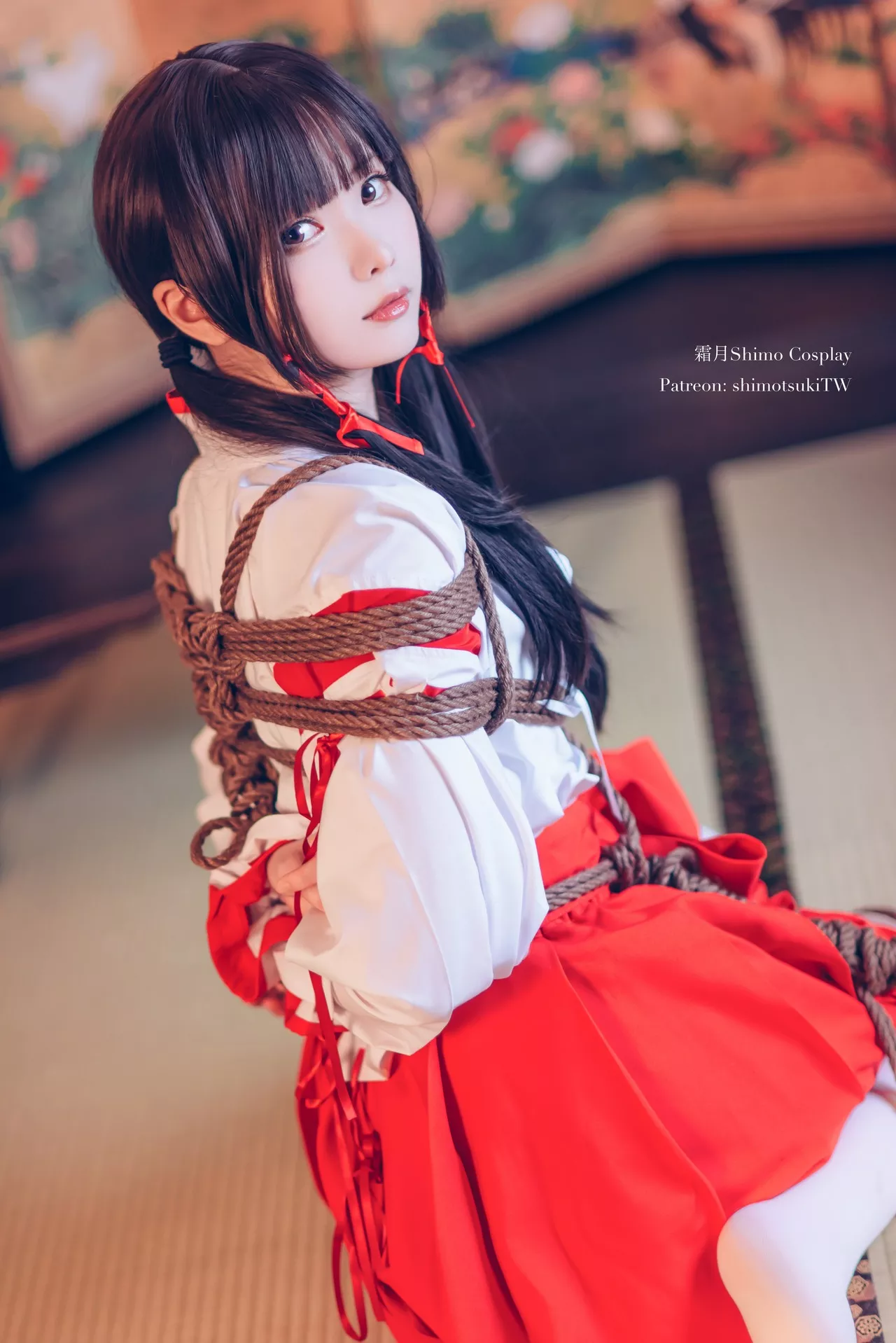 shimo】 【霜月 Bundle 尤物 Miko 福报 Cosplay 女巫绑缚