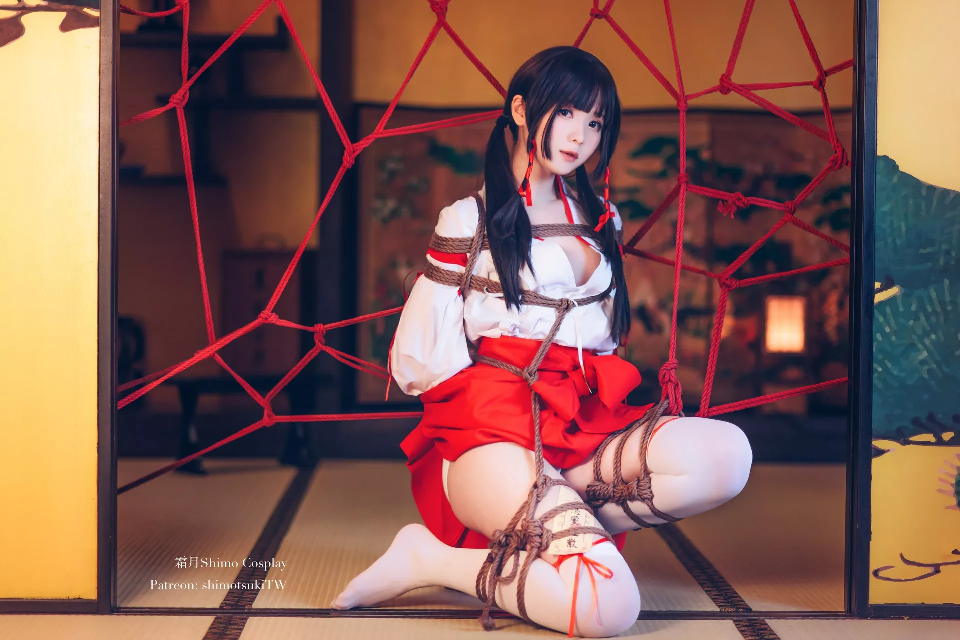 shimo】 【霜月 Bundle 尤物 Miko 福报 Cosplay 女巫绑缚