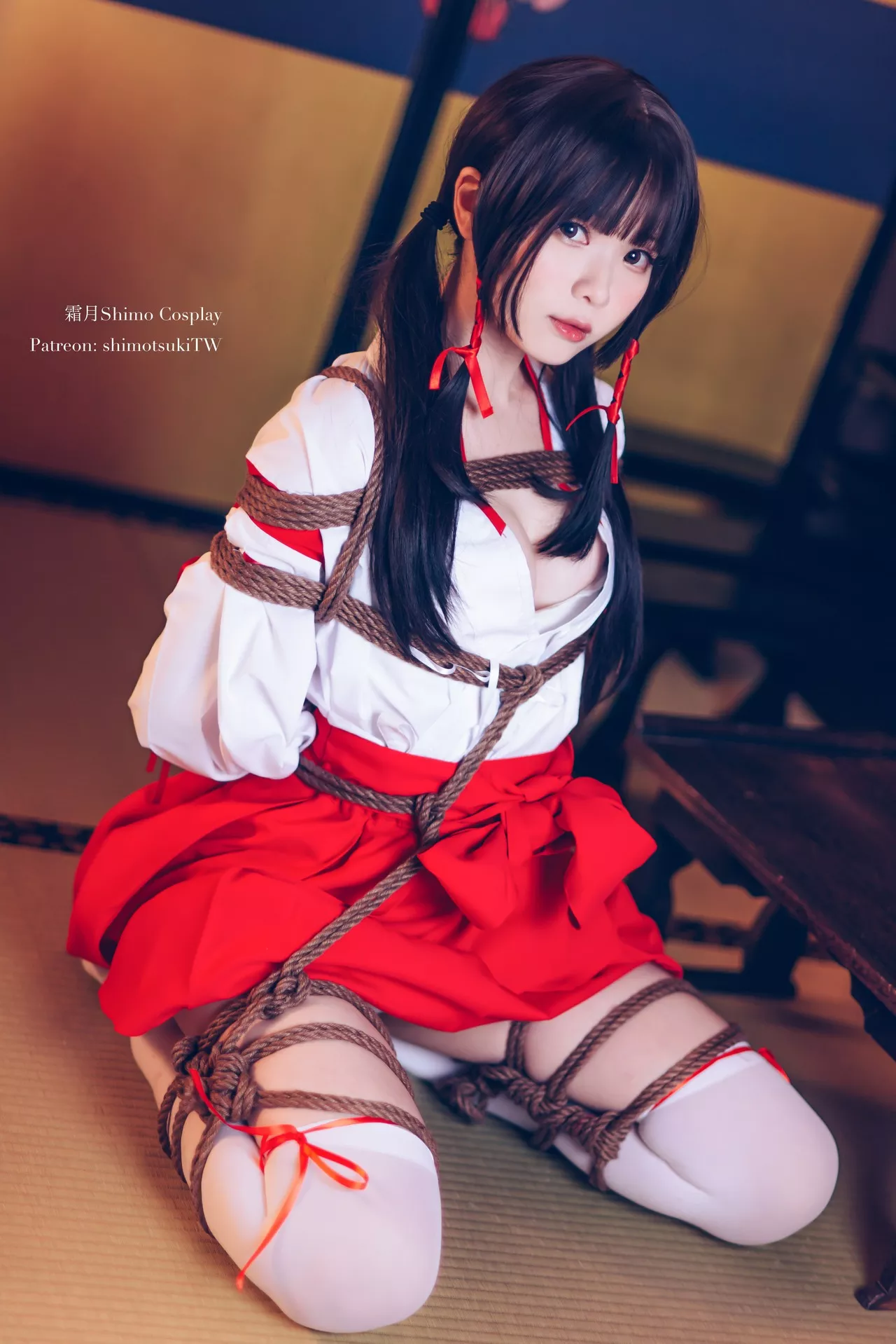 shimo】 【霜月 Bundle 尤物 Miko 福报 Cosplay 女巫绑缚