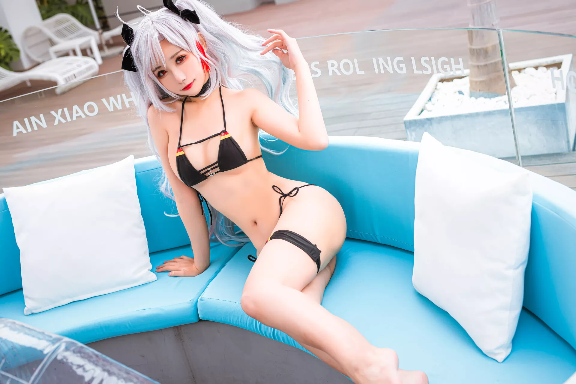 Eugen ko Bikini 水着 欧根亲王 葵葵】 Cosplay 【Momo Prinz 美女 福报