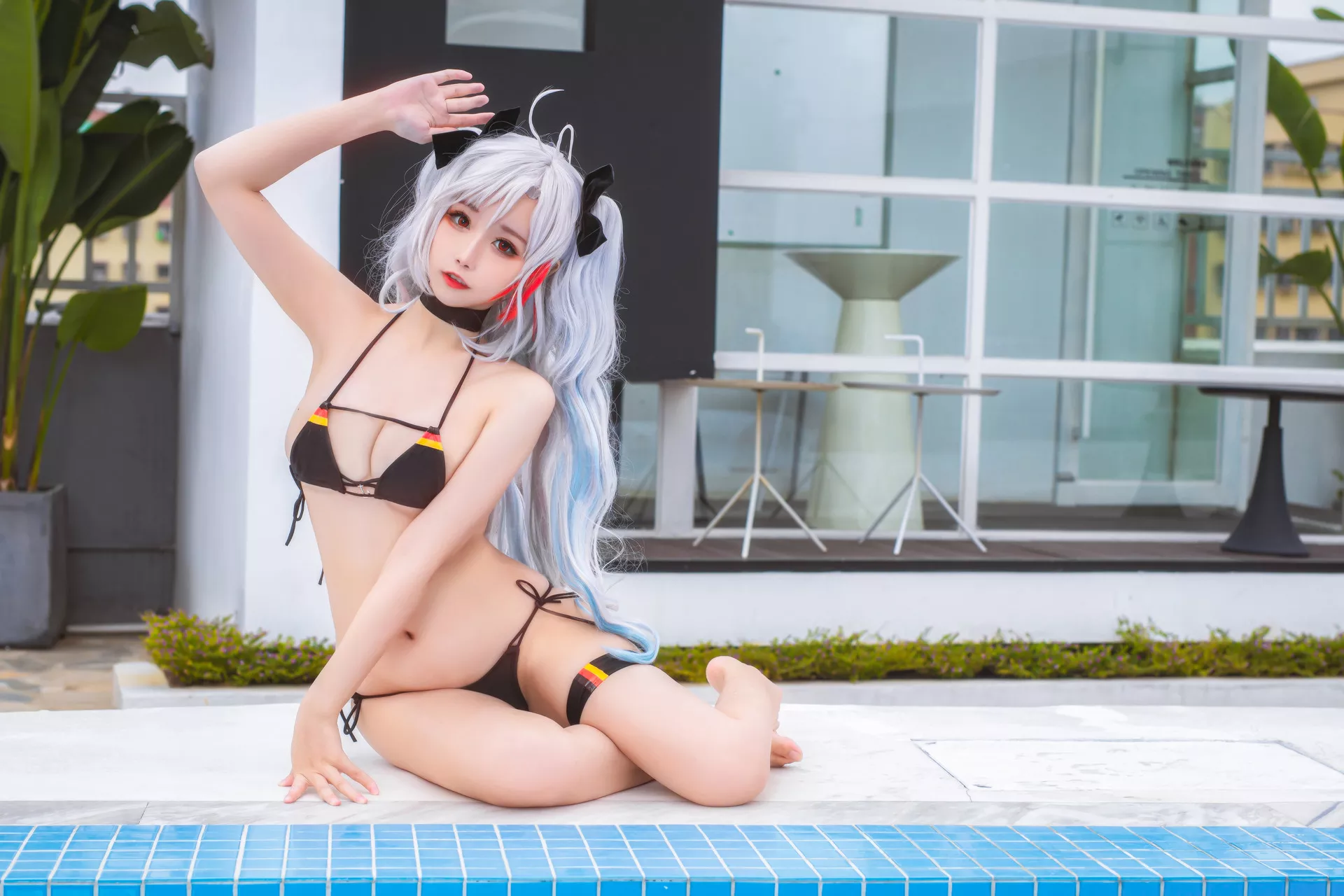 Eugen ko Bikini 水着 欧根亲王 葵葵】 Cosplay 【Momo Prinz 美女 福报