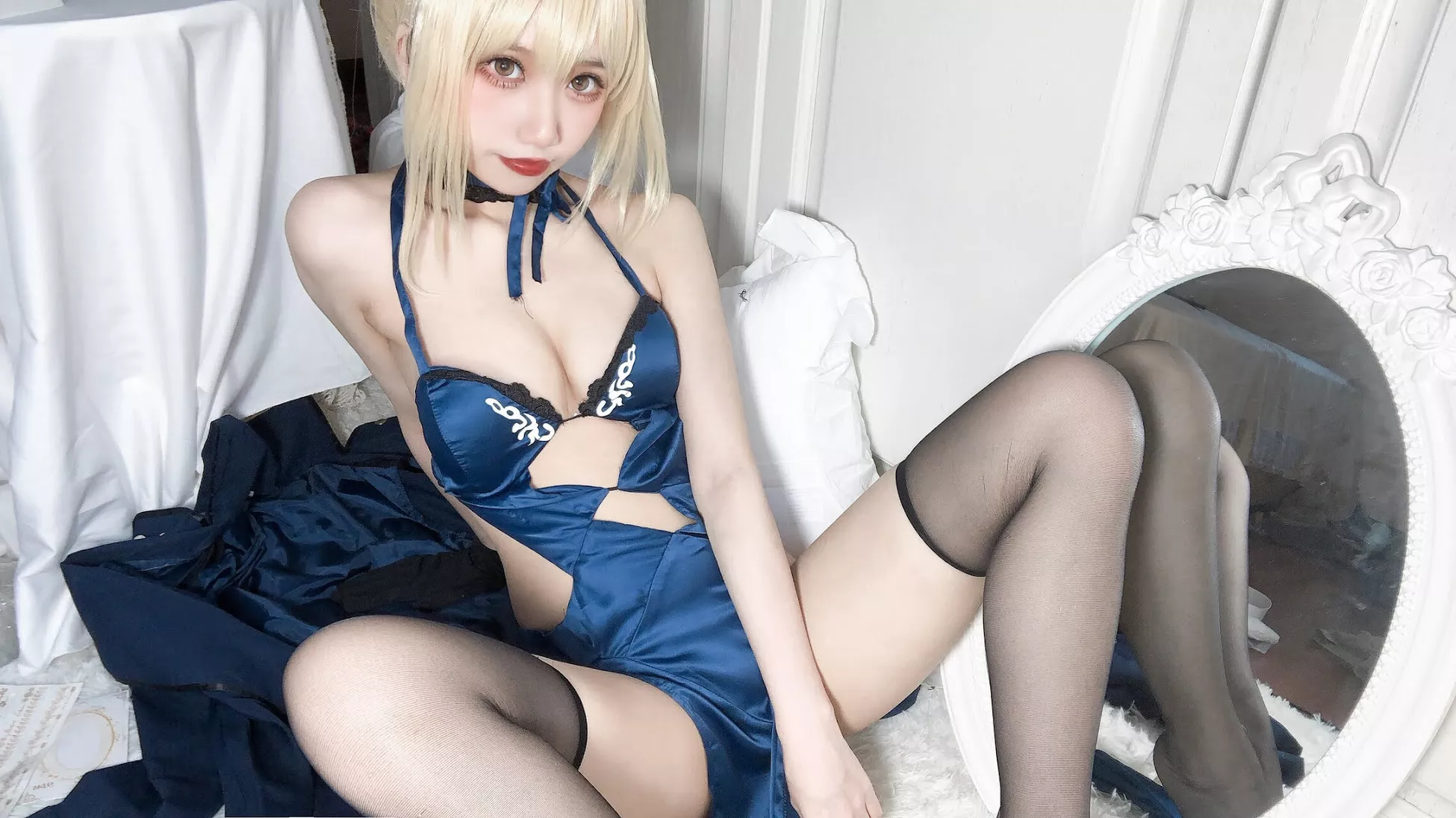 美人 福利 Pendragon Artoria Alter 【果咩酱】 黑呆 Rider Cosplay