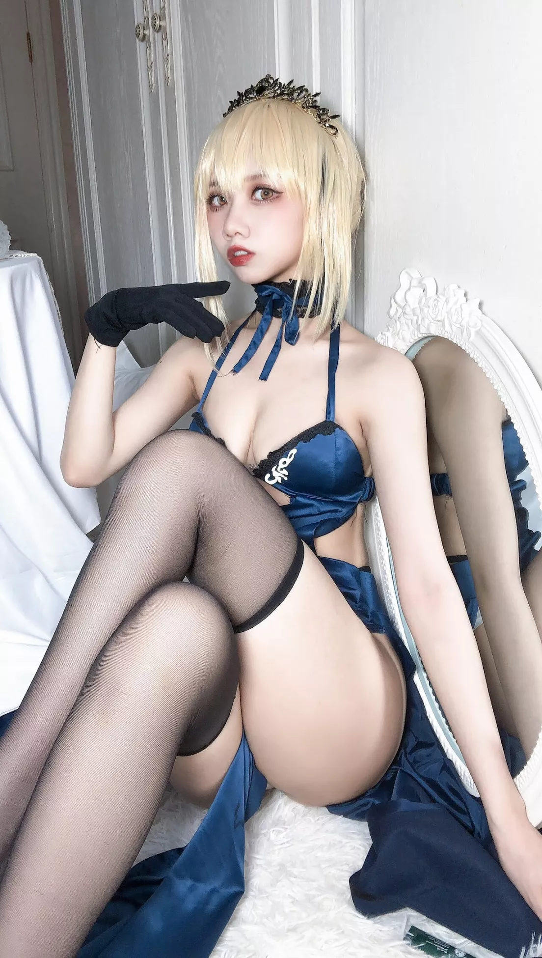 美人 福利 Pendragon Artoria Alter 【果咩酱】 黑呆 Rider Cosplay