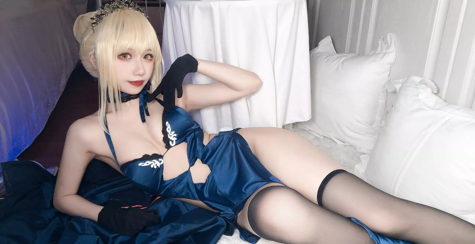 美人 福利 Pendragon Artoria Alter 【果咩酱】 黑呆 Rider Cosplay
