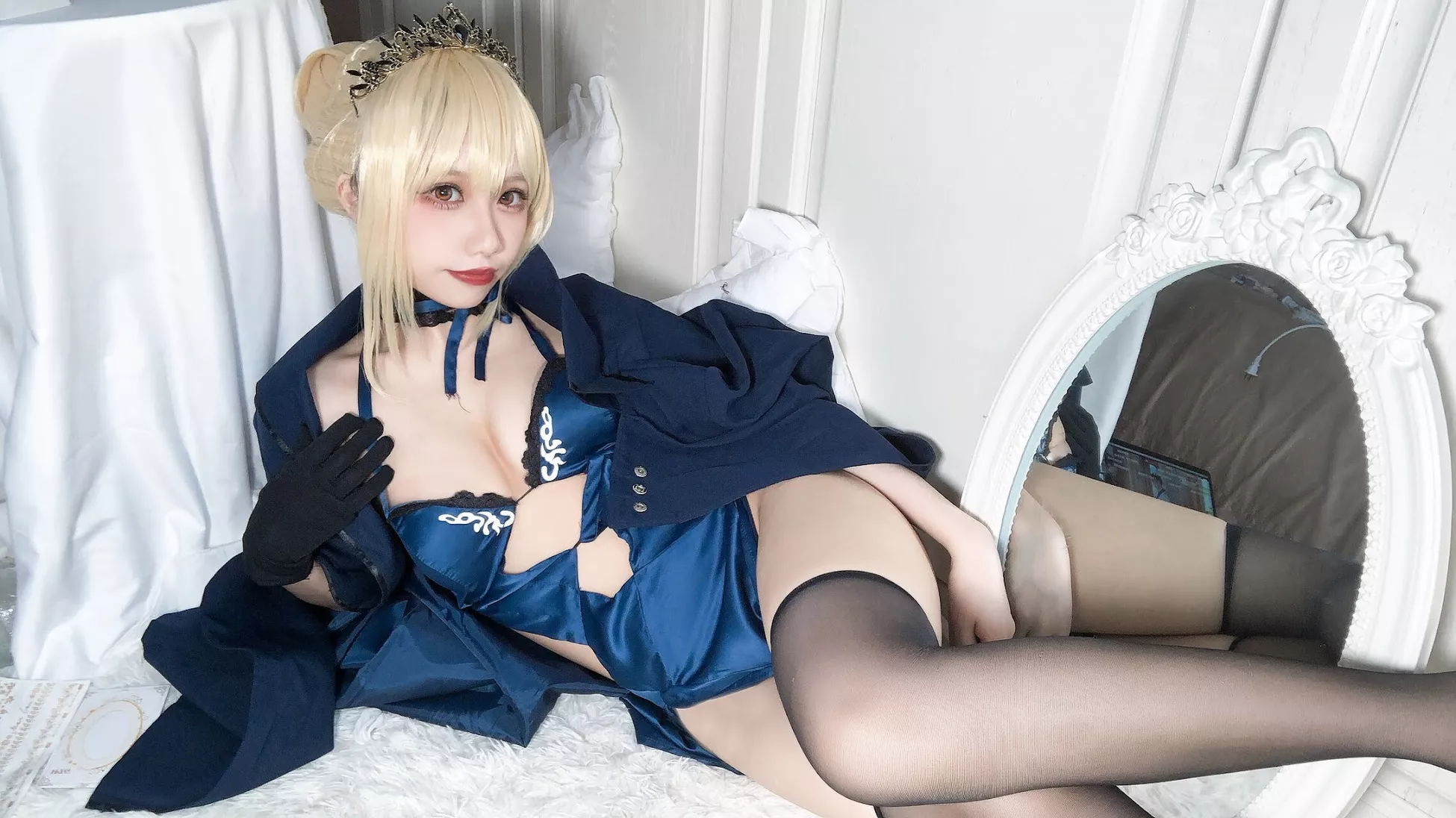 美人 福利 Pendragon Artoria Alter 【果咩酱】 黑呆 Rider Cosplay