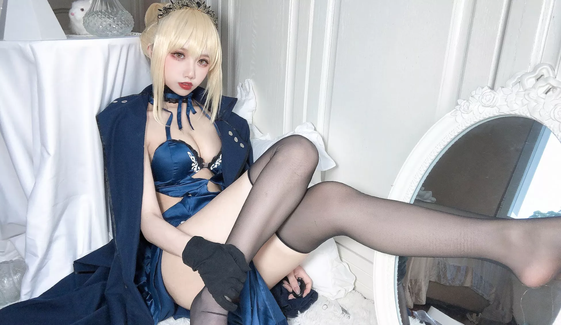 美人 福利 Pendragon Artoria Alter 【果咩酱】 黑呆 Rider Cosplay