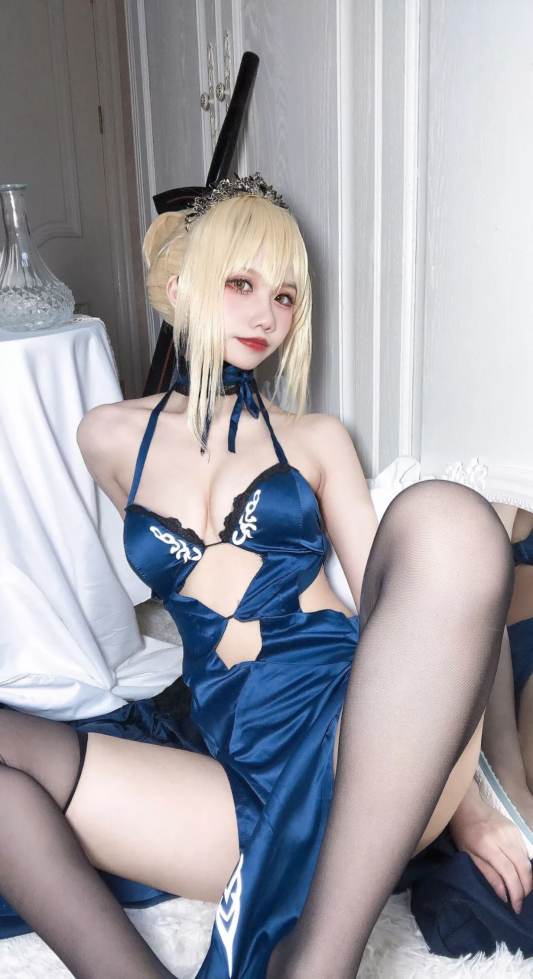 美人 福利 Pendragon Artoria Alter 【果咩酱】 黑呆 Rider Cosplay