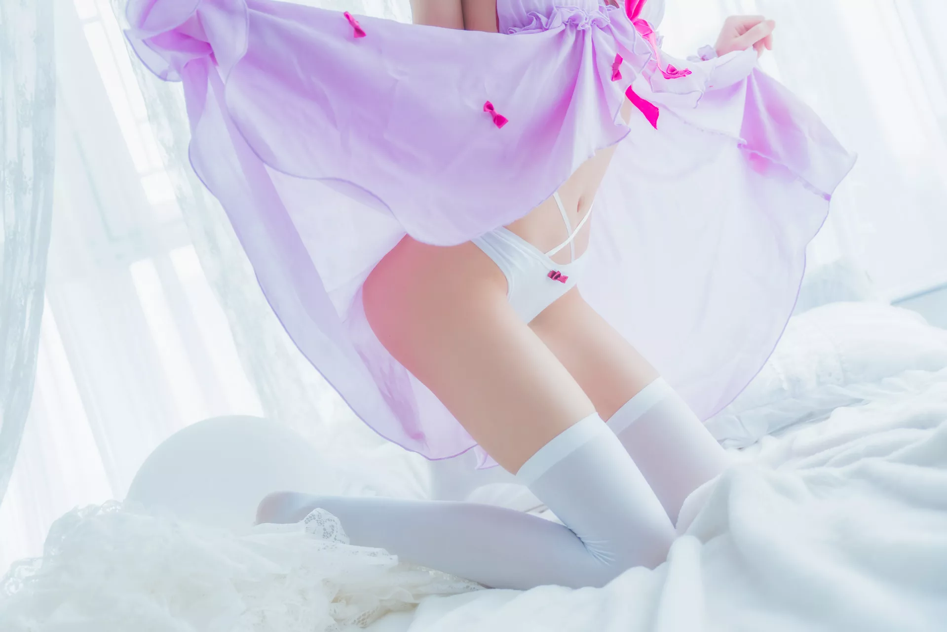 福利 Kato Megumi 丽人 紫色小睡裙 【�@桃喵】 加藤惠 Cosplay