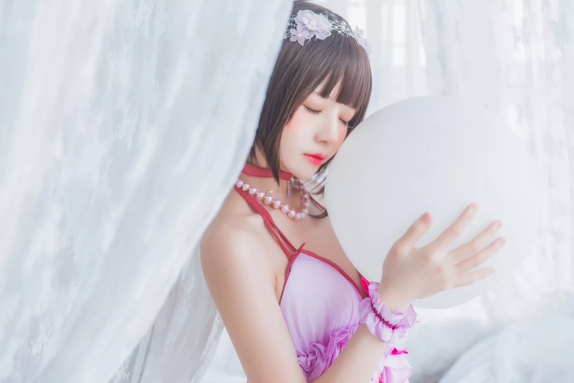 福利 Kato Megumi 丽人 紫色小睡裙 【�@桃喵】 加藤惠 Cosplay