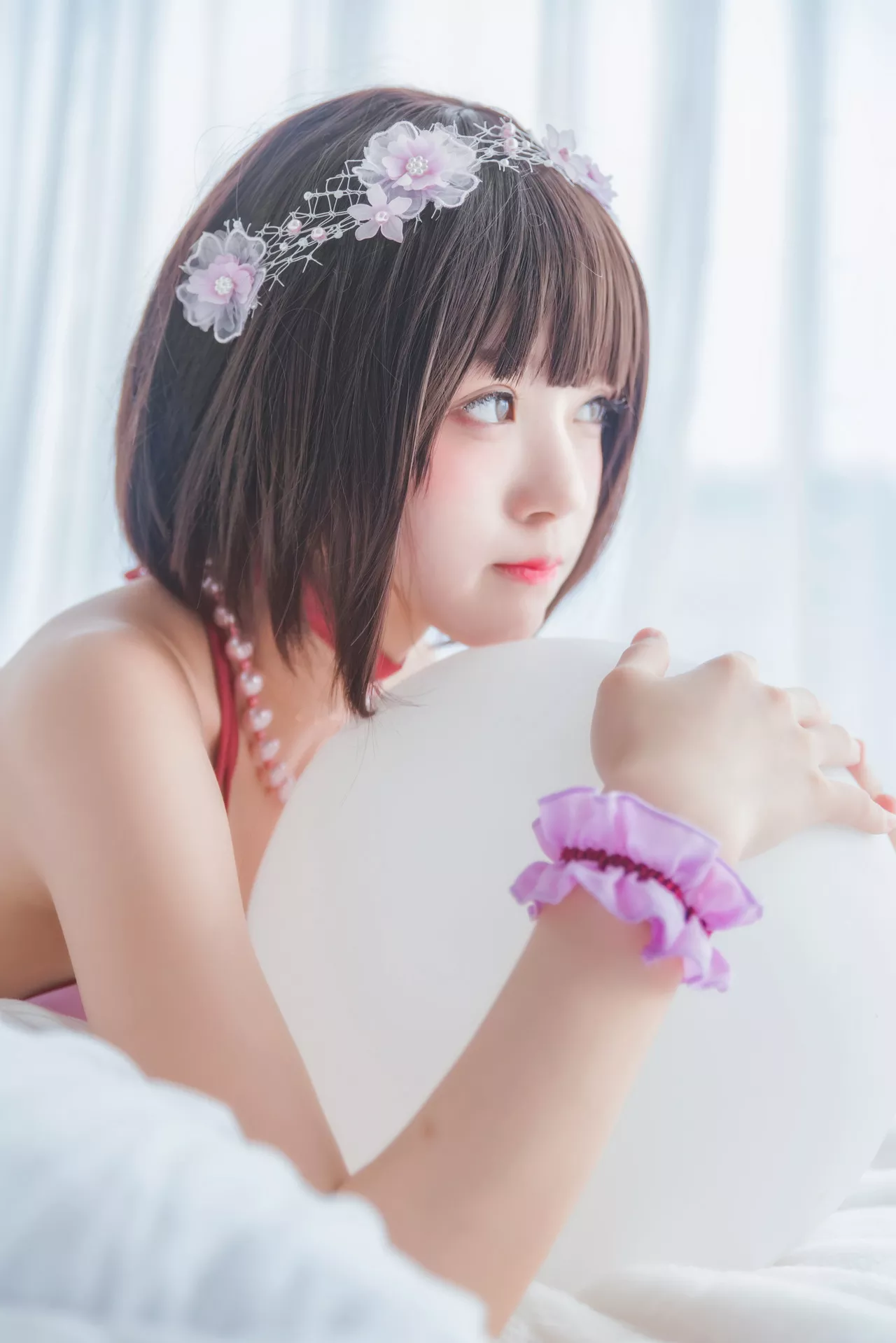 福利 Kato Megumi 丽人 紫色小睡裙 【�@桃喵】 加藤惠 Cosplay
