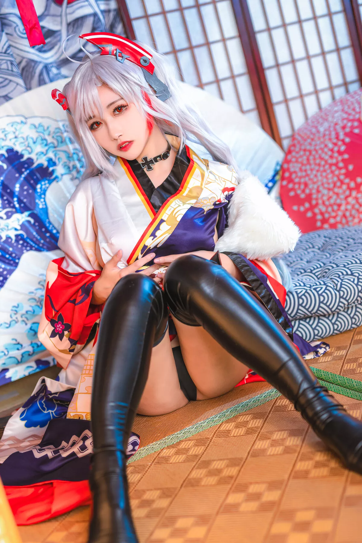 Eugen ko Cosplay 【Momo 和服 欧根亲王 Prinz 葵葵】 福报 佳人