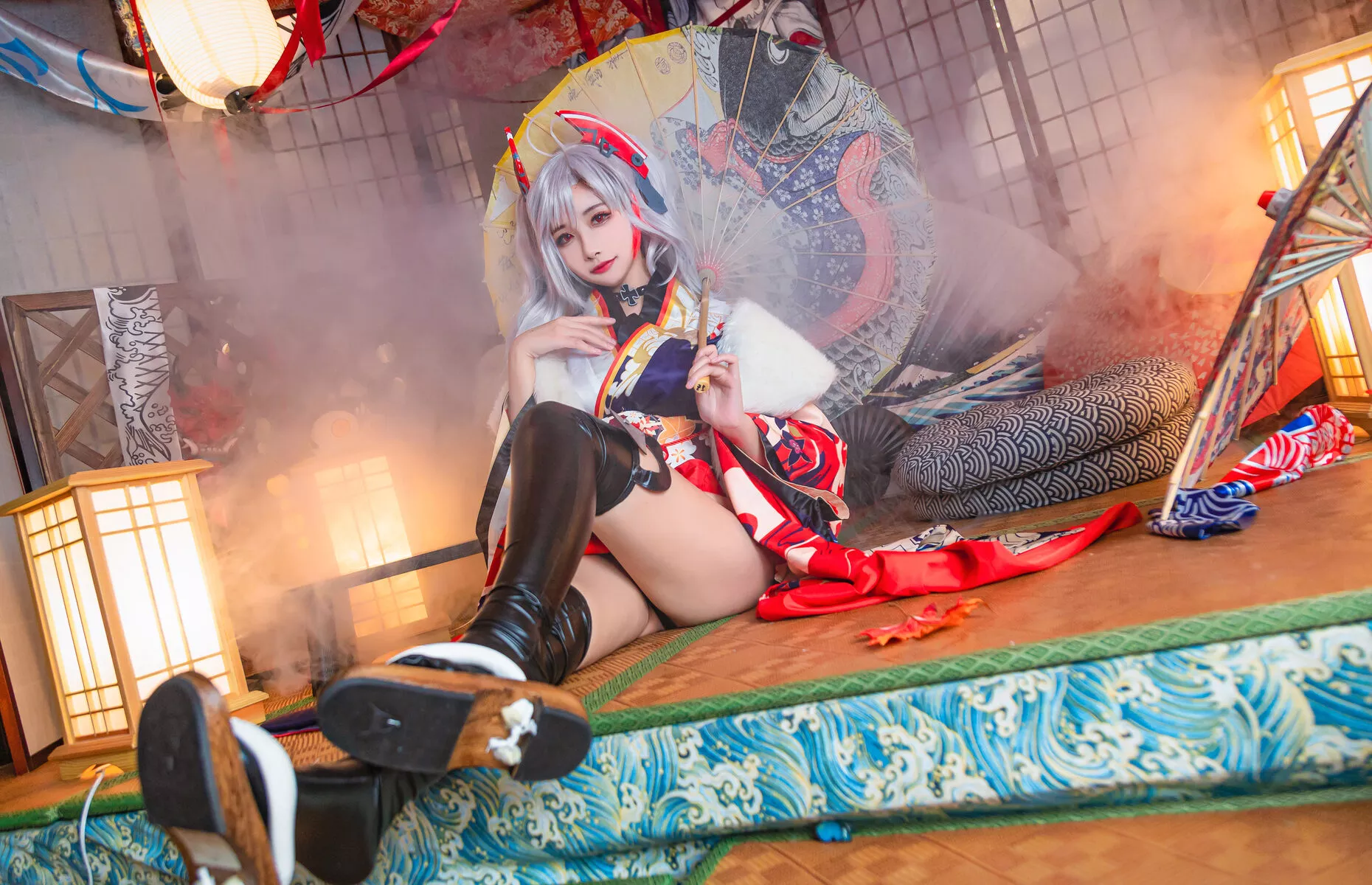 Eugen ko Cosplay 【Momo 和服 欧根亲王 Prinz 葵葵】 福报 佳人