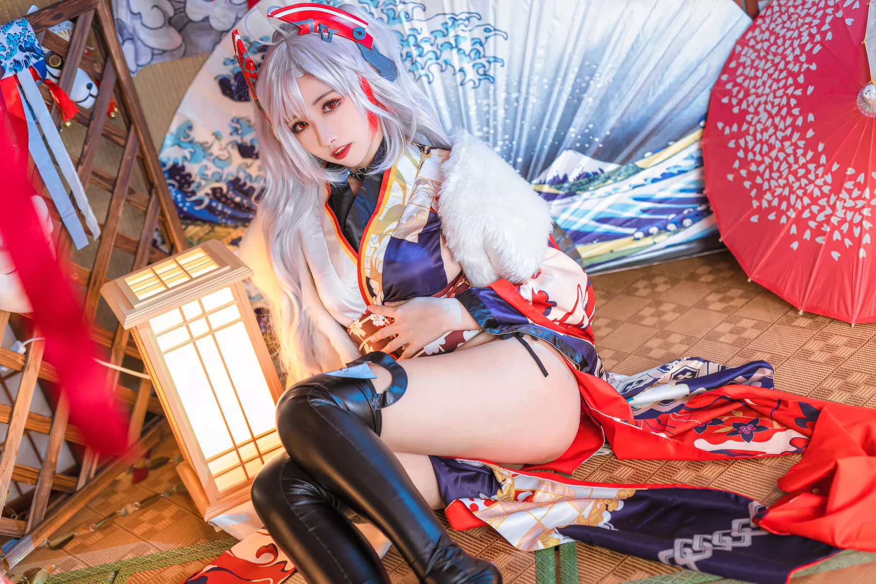 Eugen ko Cosplay 【Momo 和服 欧根亲王 Prinz 葵葵】 福报 佳人