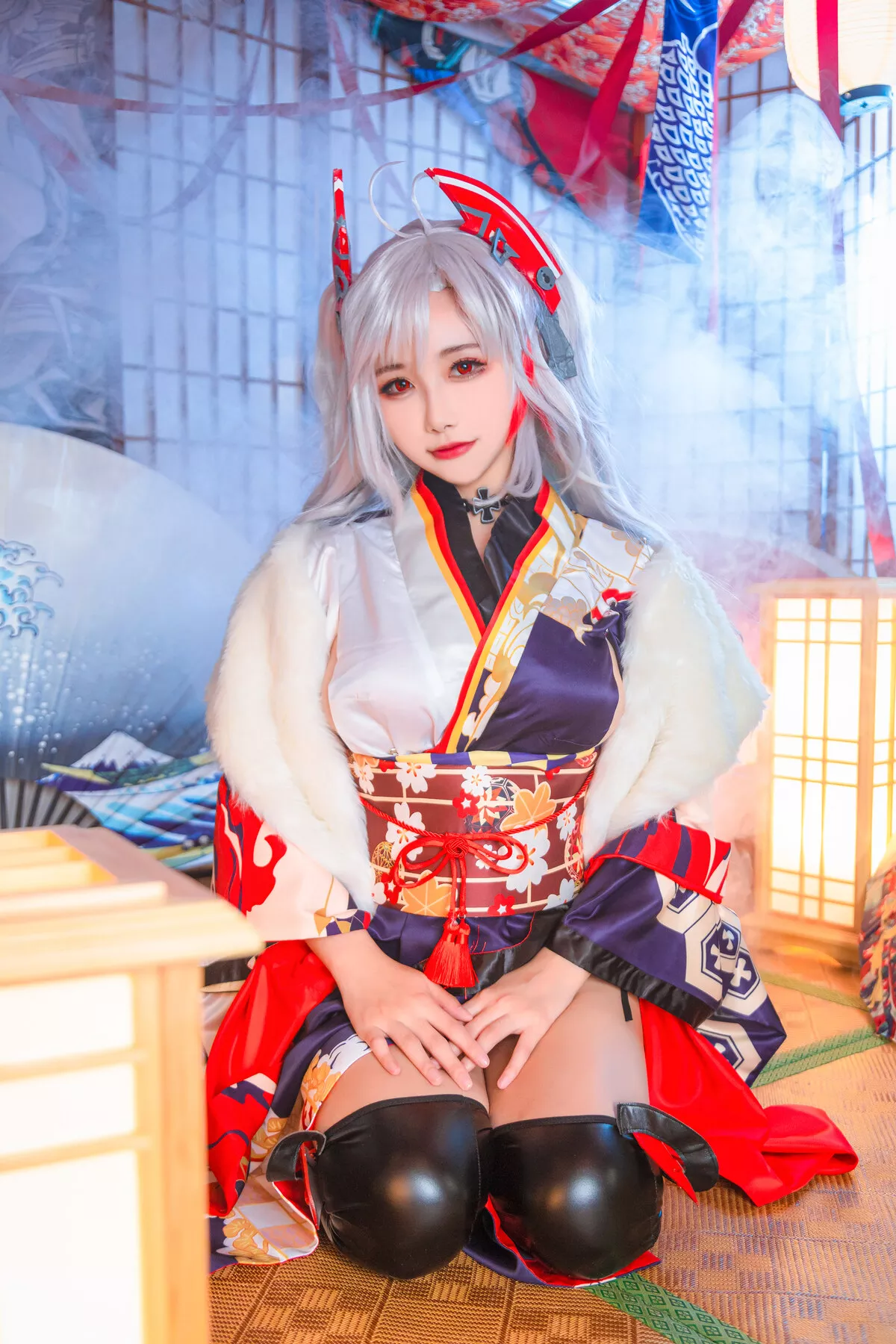 Eugen ko Cosplay 【Momo 和服 欧根亲王 Prinz 葵葵】 福报 佳人