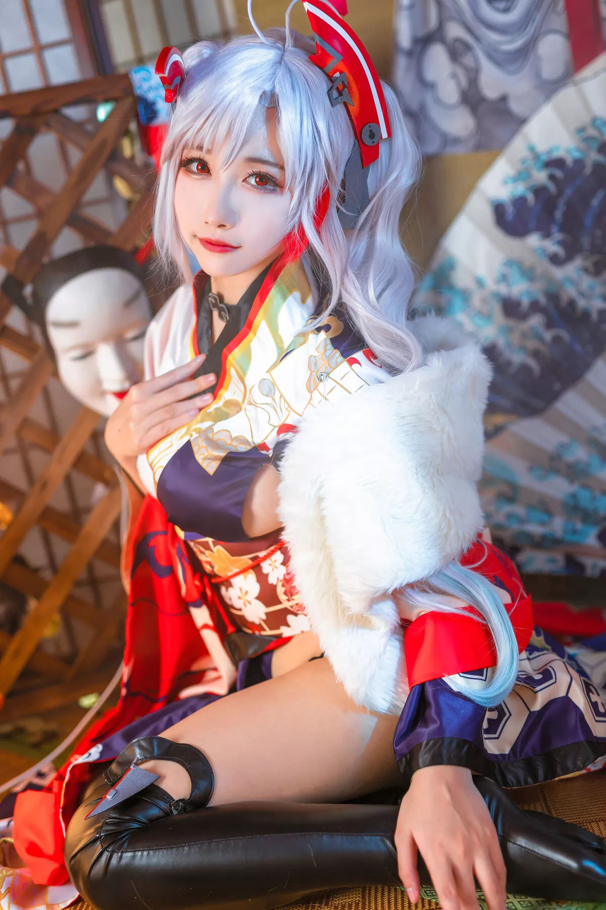 Eugen ko Cosplay 【Momo 和服 欧根亲王 Prinz 葵葵】 福报 佳人