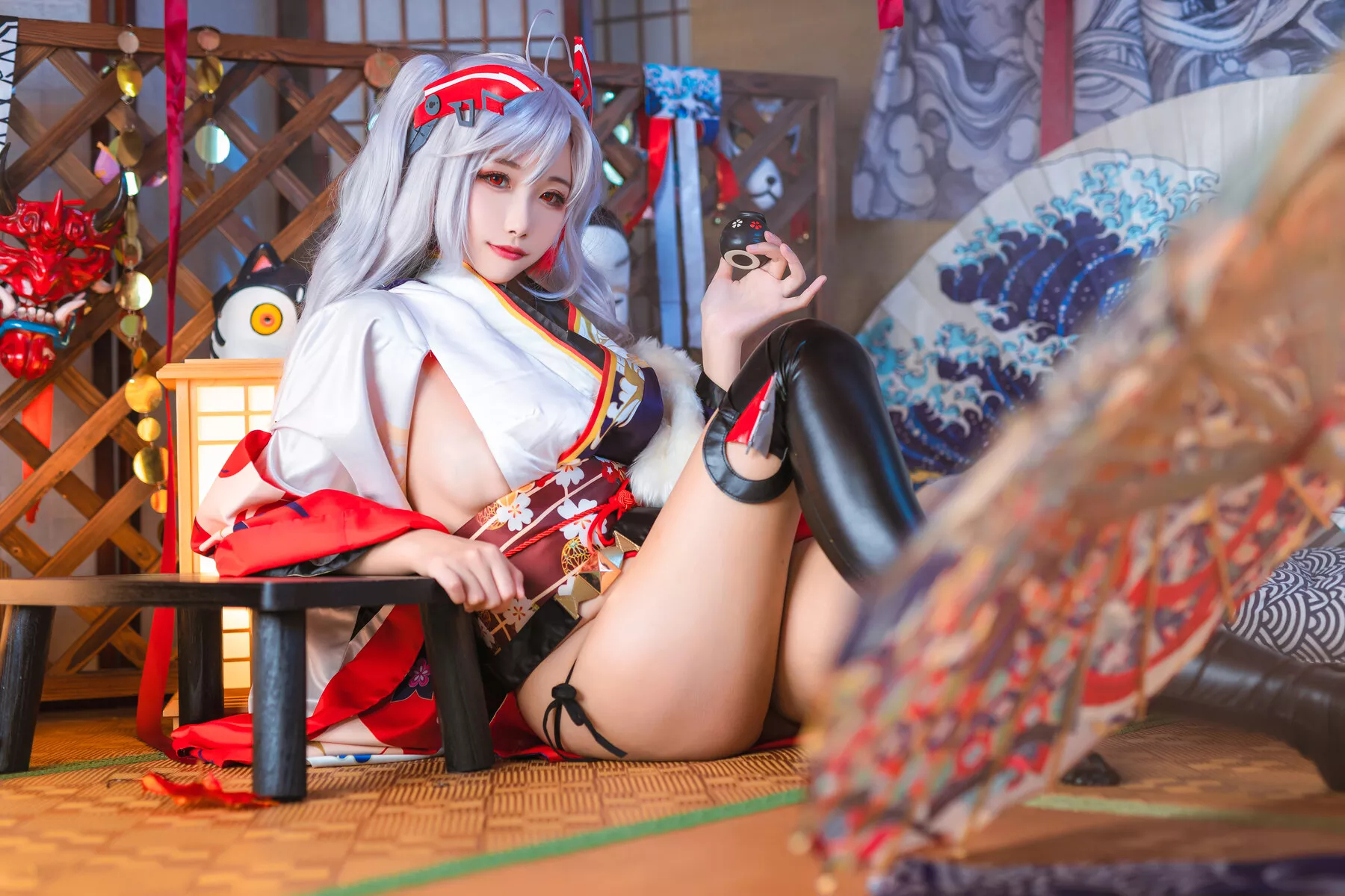 Eugen ko Cosplay 【Momo 和服 欧根亲王 Prinz 葵葵】 福报 佳人