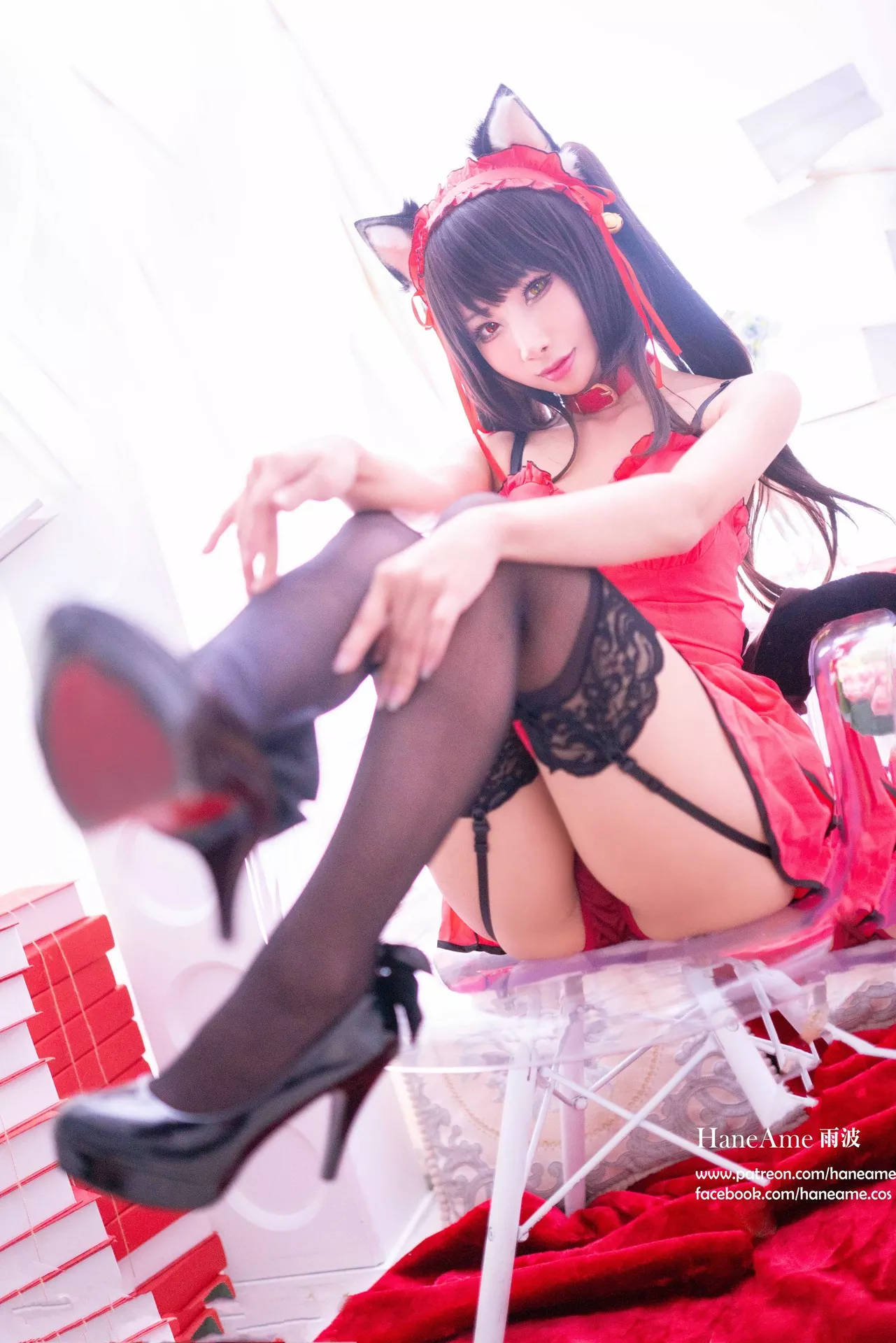 全集修正 Cosplay �r崎 Kurumi 福报 狂三 【HaneAme 丽人 Tokisaki 雨波】