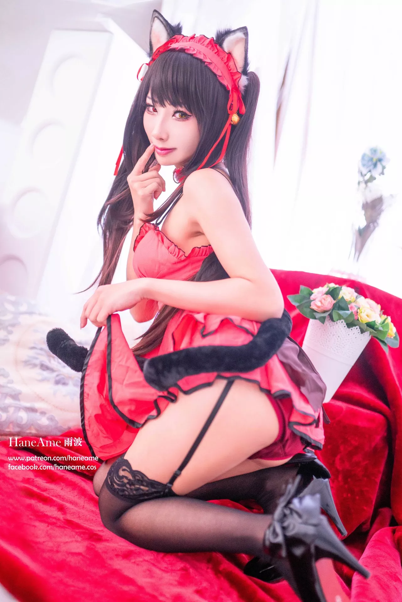 全集修正 Cosplay �r崎 Kurumi 福报 狂三 【HaneAme 丽人 Tokisaki 雨波】