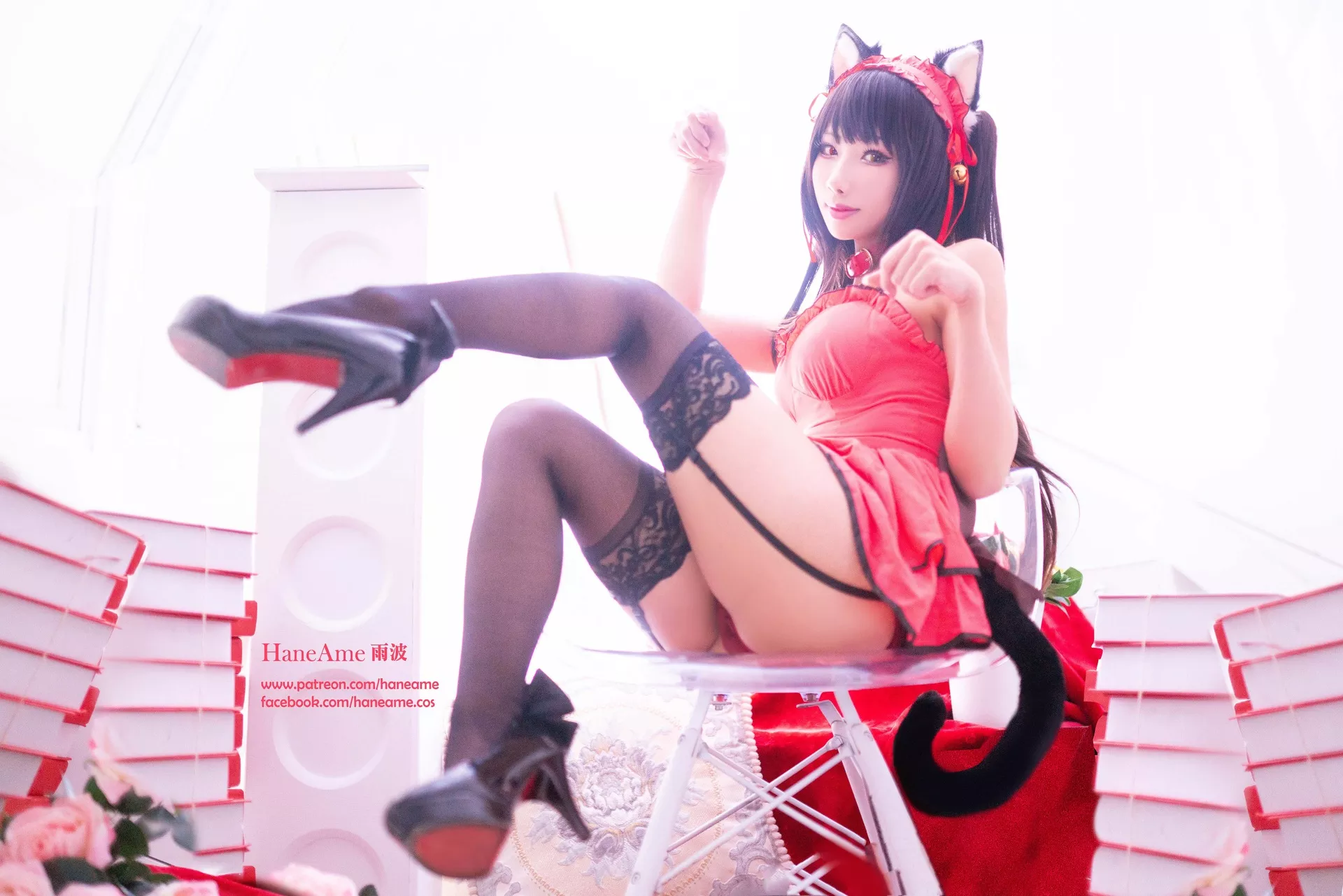 全集修正 Cosplay �r崎 Kurumi 福报 狂三 【HaneAme 丽人 Tokisaki 雨波】