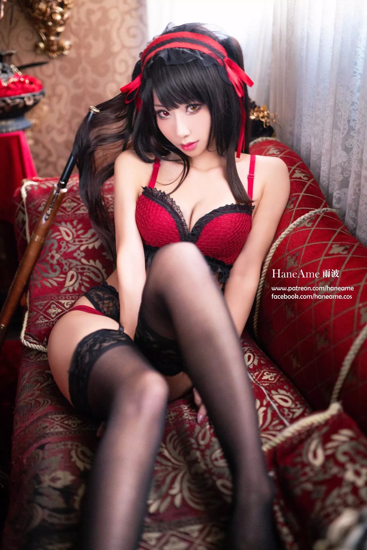全集修正 Cosplay �r崎 Kurumi 福报 狂三 【HaneAme 丽人 Tokisaki 雨波】