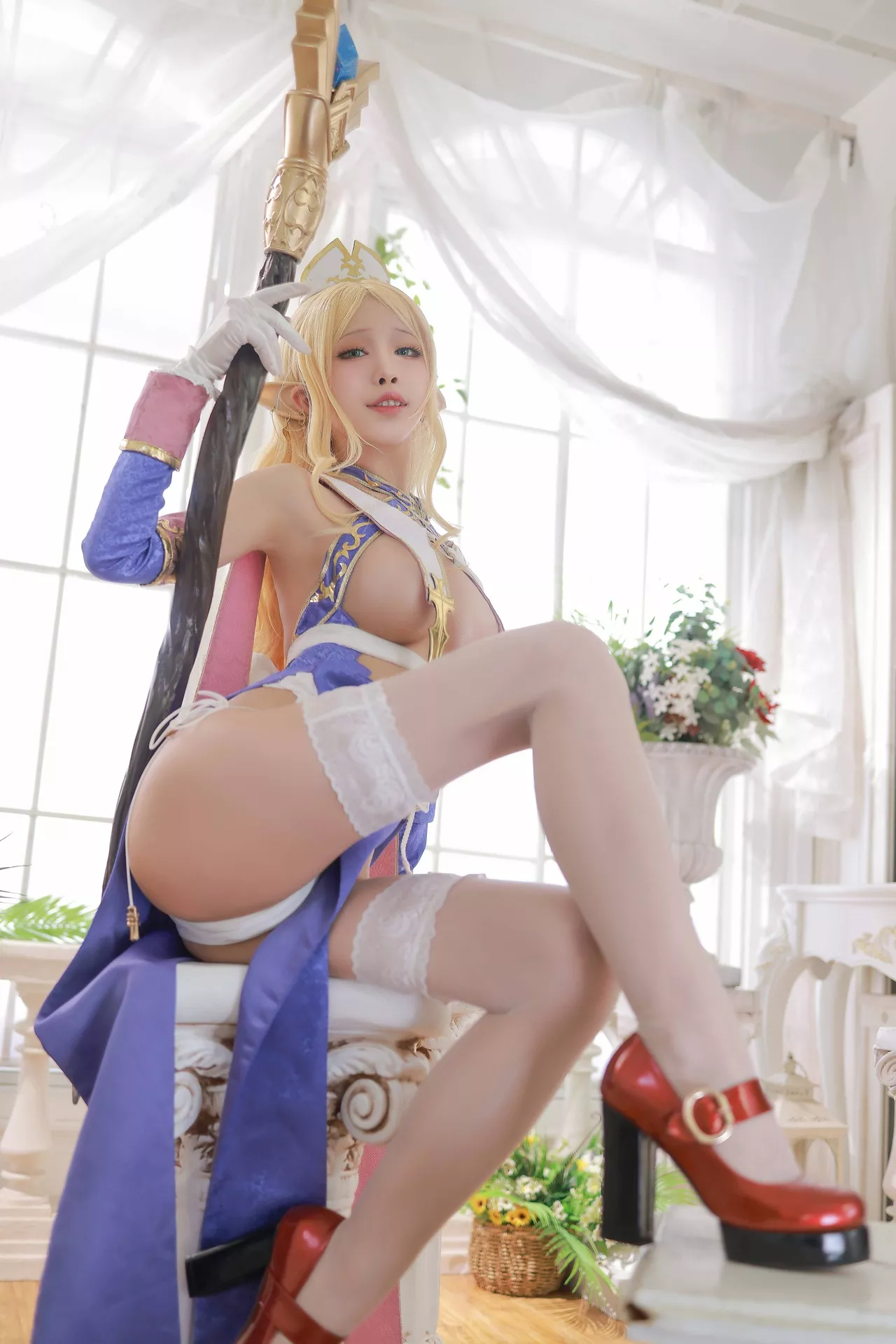 Elf 福报 player 私摄 福报 全集修正 村 cos Aqua】 【水淼 Village Cosplay 佳人