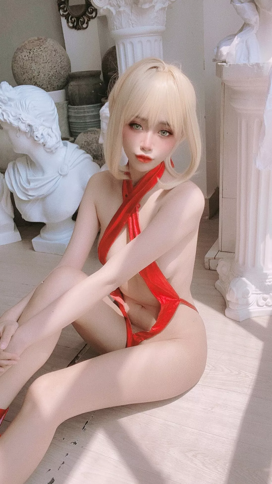 Swimwear Saber 【Byoru】 Ver. 福利 Red 尤物 赤 Cosplay