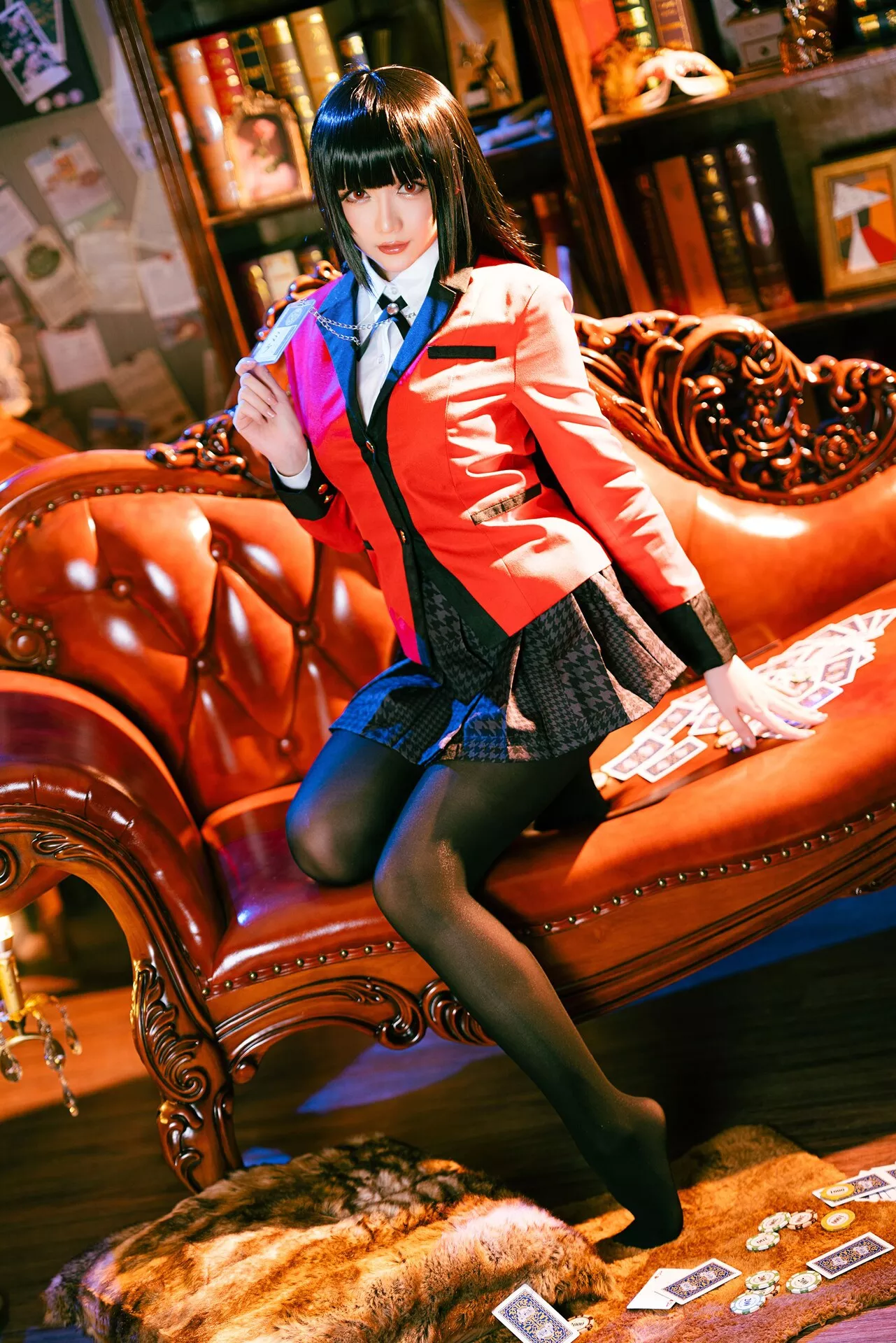 【Hoshilily Jabami 星之迟迟】 蛇�忻巫� Kakegurui 丽人 Yumeko Cosplay 福利