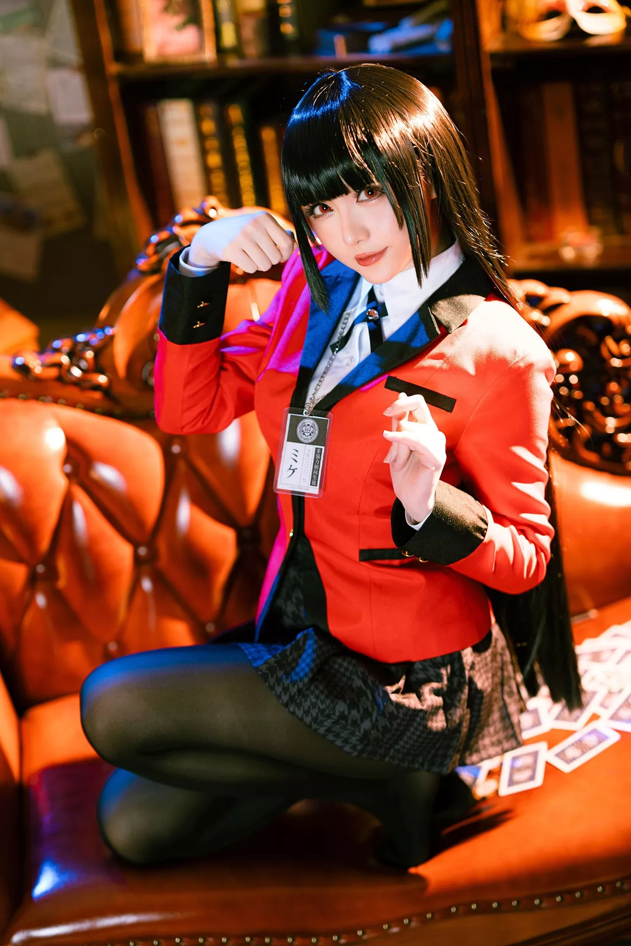 【Hoshilily Jabami 星之迟迟】 蛇�忻巫� Kakegurui 丽人 Yumeko Cosplay 福利