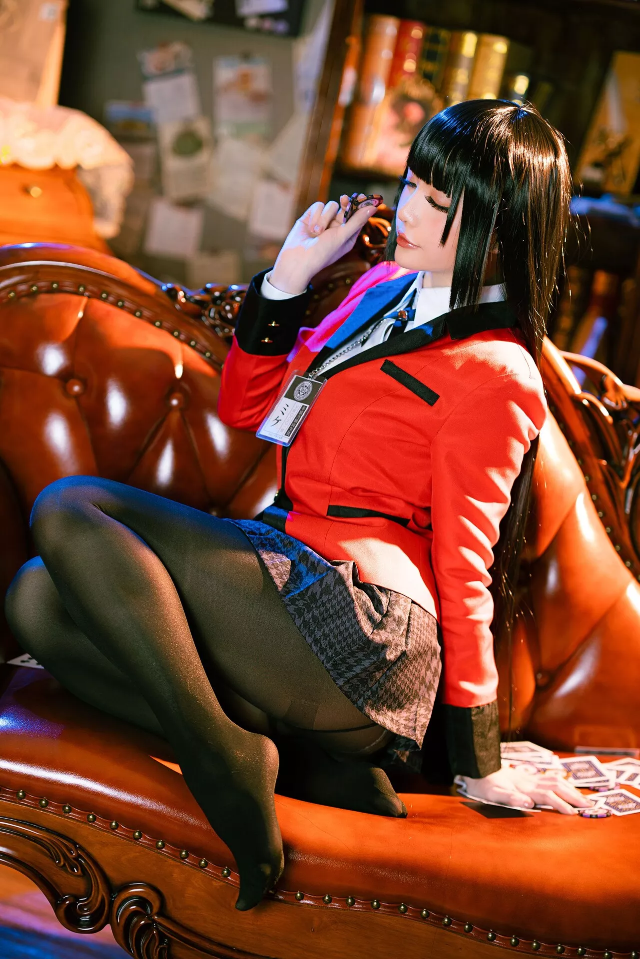 【Hoshilily Jabami 星之迟迟】 蛇�忻巫� Kakegurui 丽人 Yumeko Cosplay 福利
