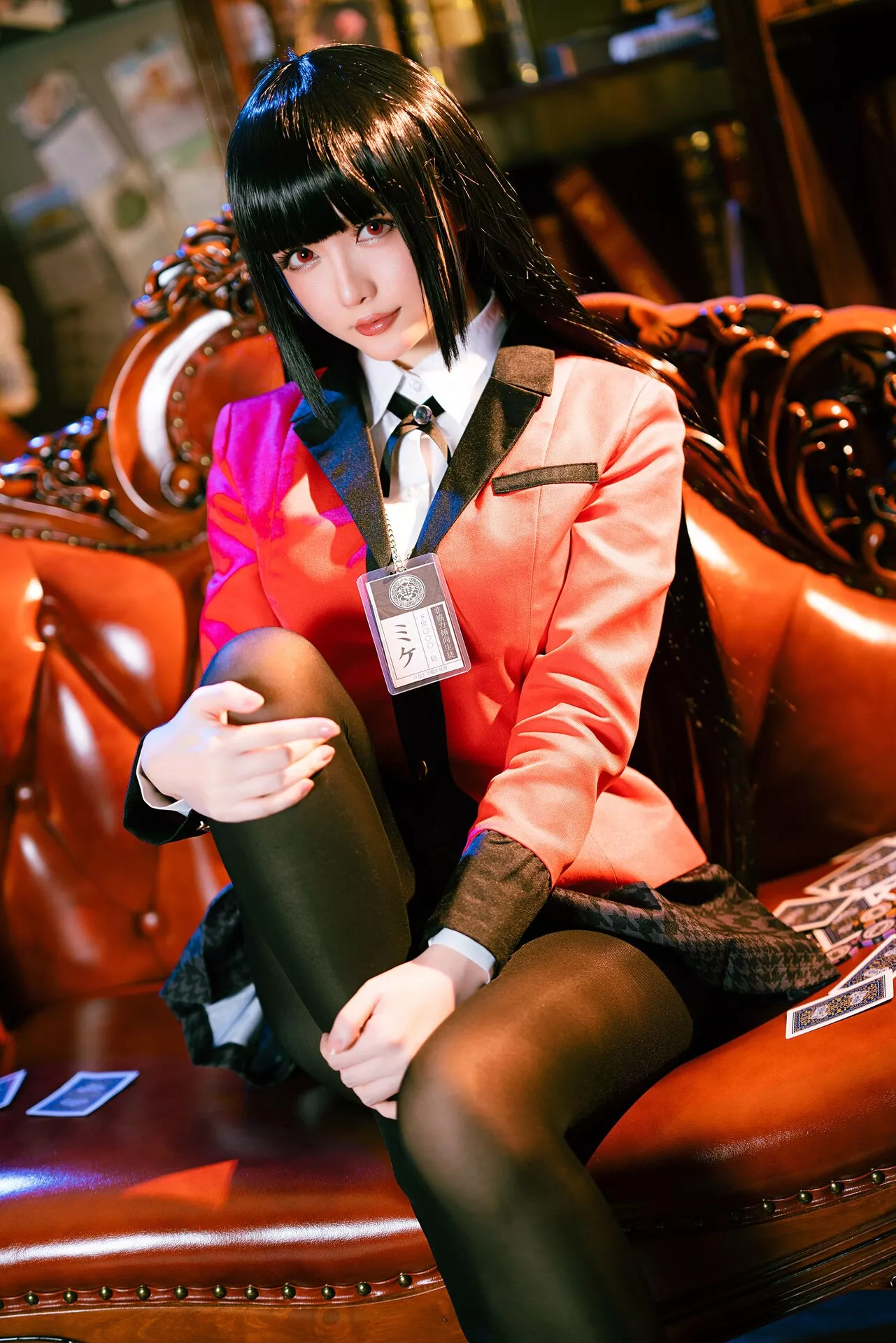 【Hoshilily Jabami 星之迟迟】 蛇�忻巫� Kakegurui 丽人 Yumeko Cosplay 福利