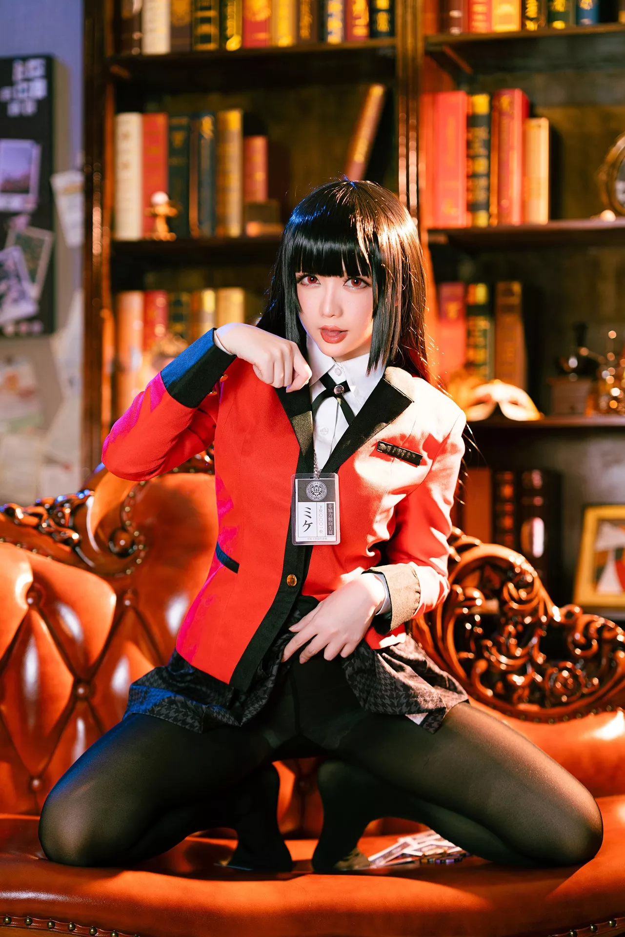 【Hoshilily Jabami 星之迟迟】 蛇�忻巫� Kakegurui 丽人 Yumeko Cosplay 福利