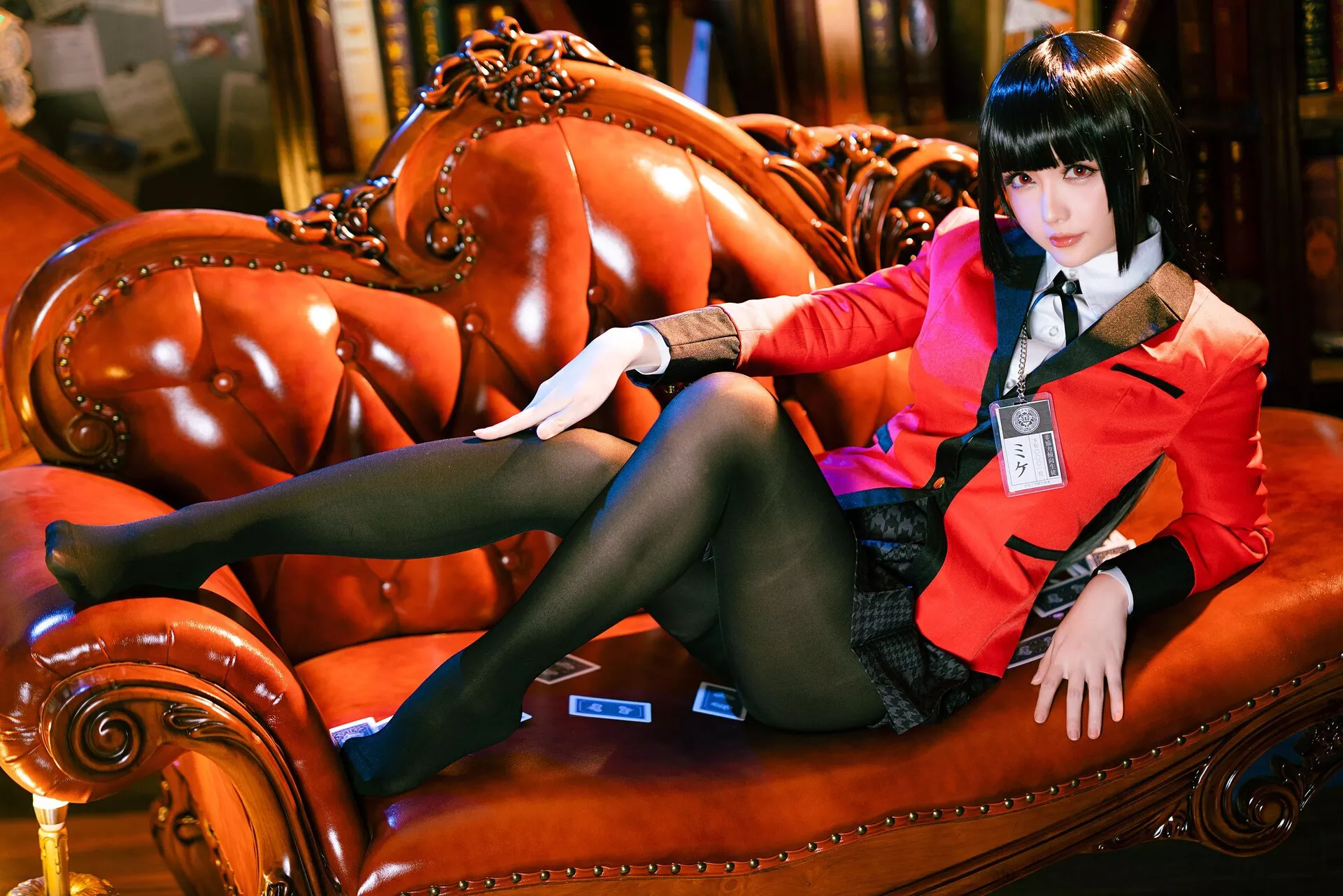 【Hoshilily Jabami 星之迟迟】 蛇�忻巫� Kakegurui 丽人 Yumeko Cosplay 福利